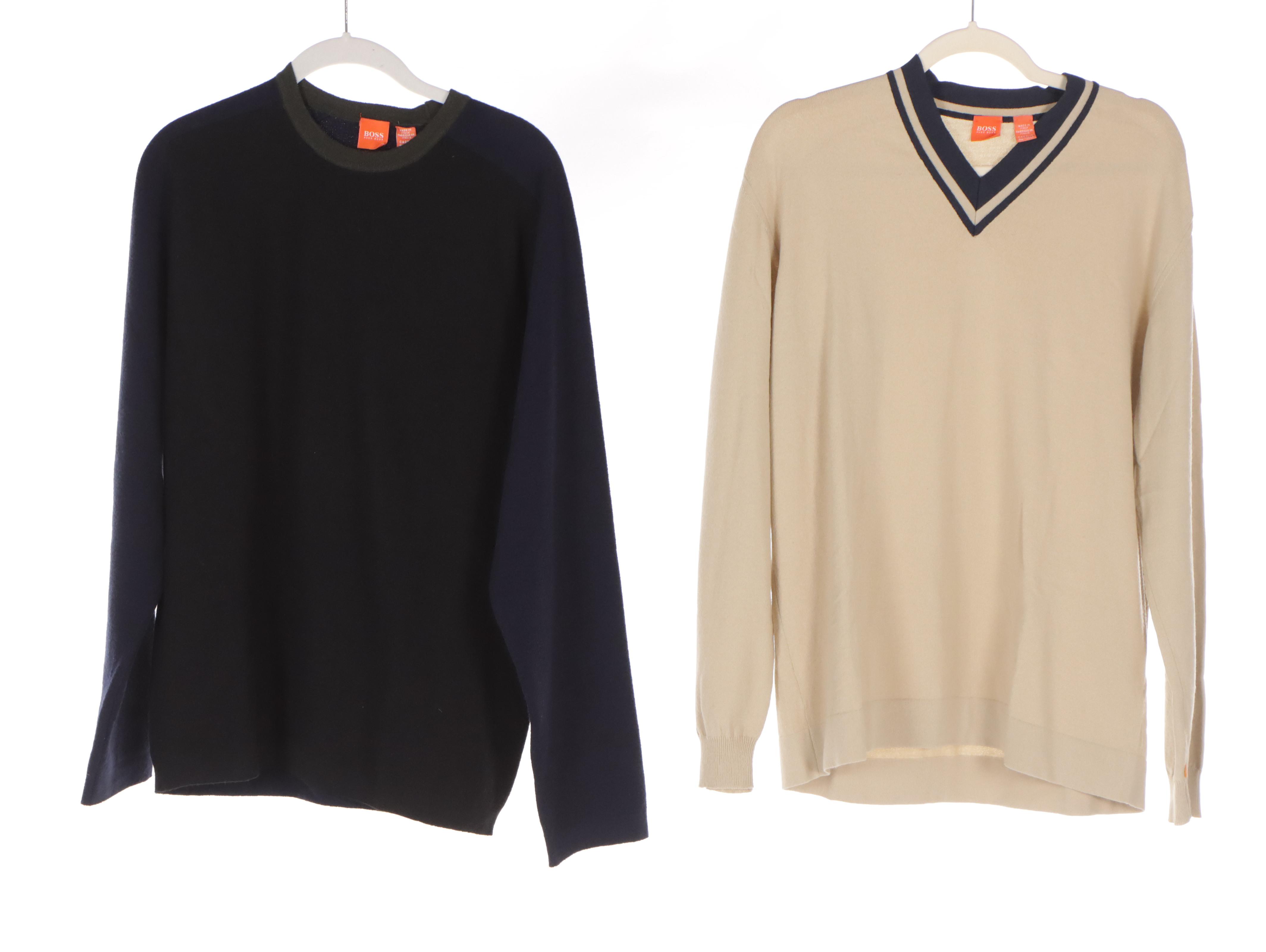 Men's Prada, Gucci, and Boss Hugo Boss Pullover Knit Shirt and Sweaters