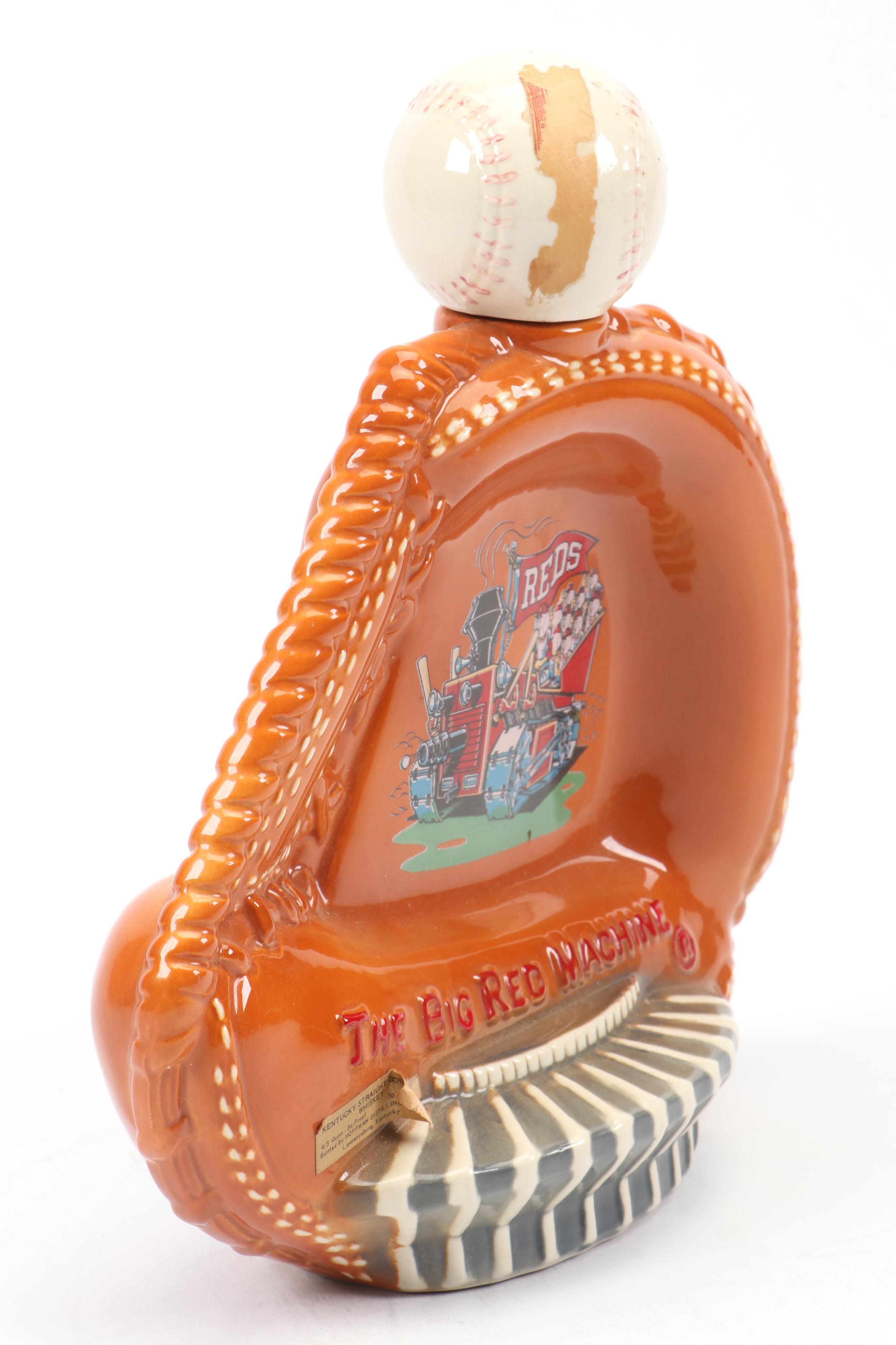 Hoffman Distilling Co. "Big Red Machine" Baseball Glove Ceramic Decanter, 1973