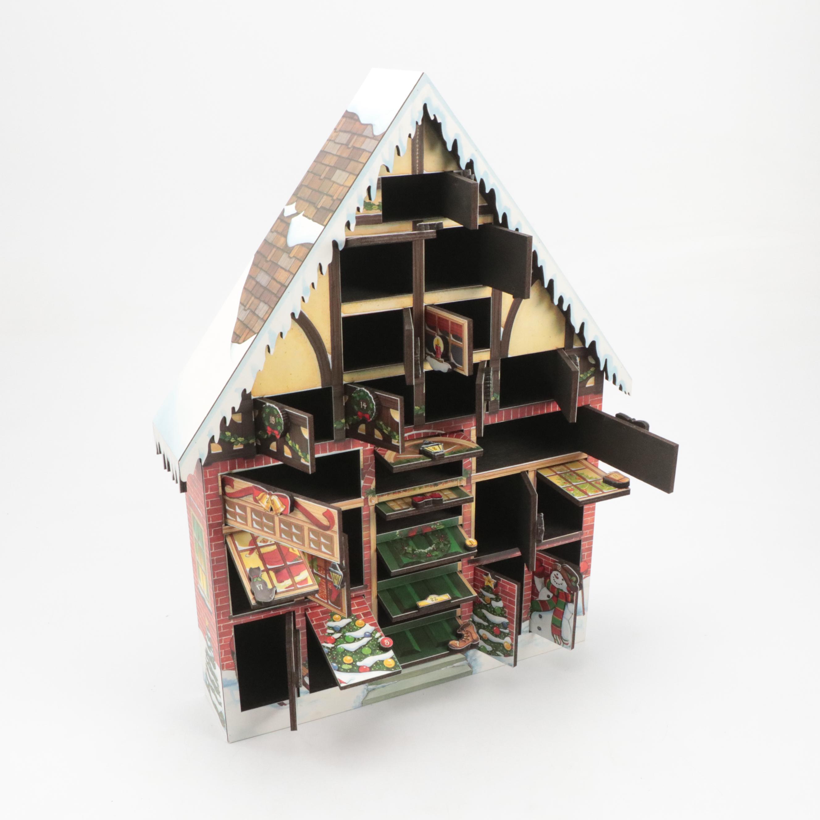 Byers' Choice Traditions Wooden Advent Calendar with Christmas Gift Boxes, 2000s