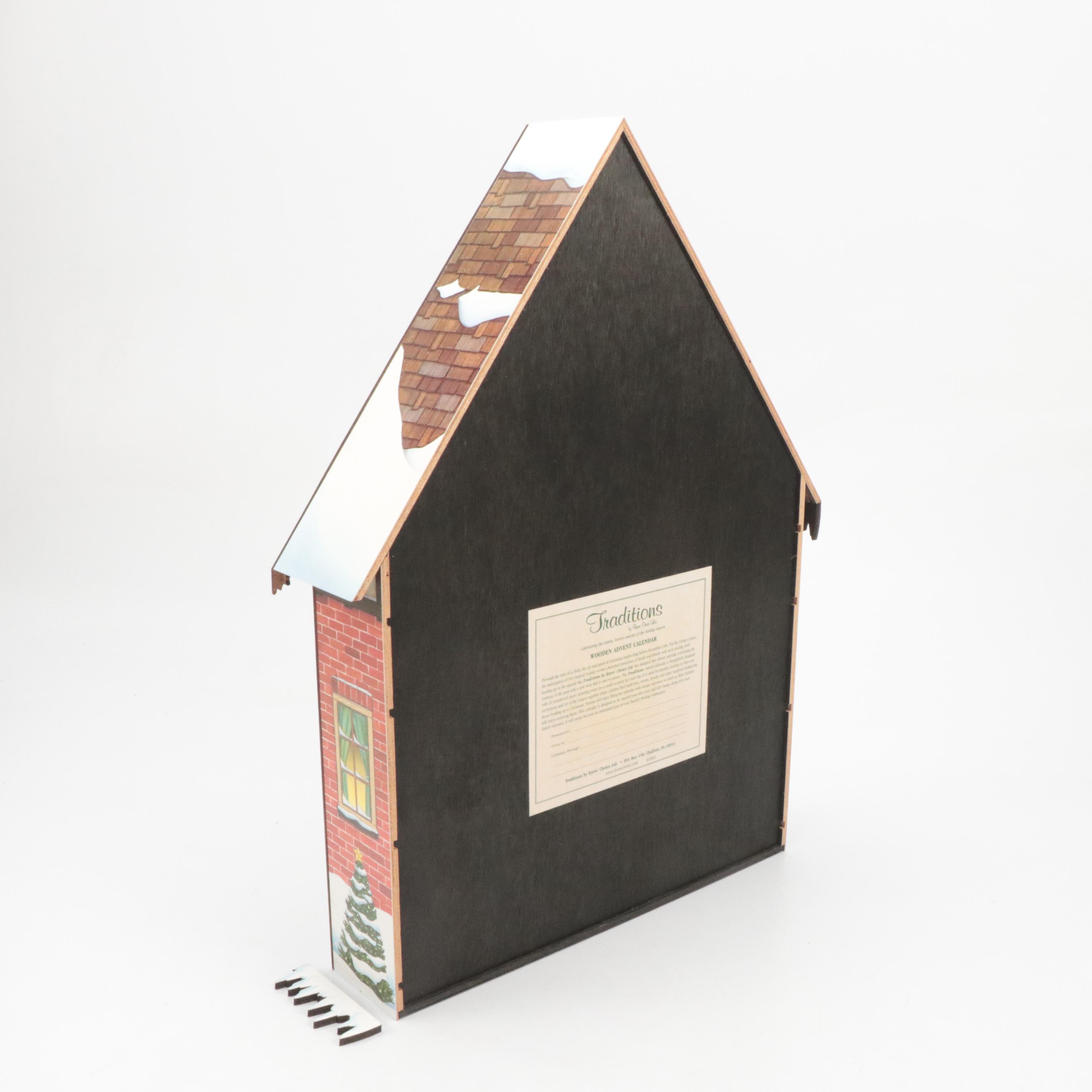 Byers' Choice Traditions Wooden Advent Calendar with Christmas Gift Boxes, 2000s