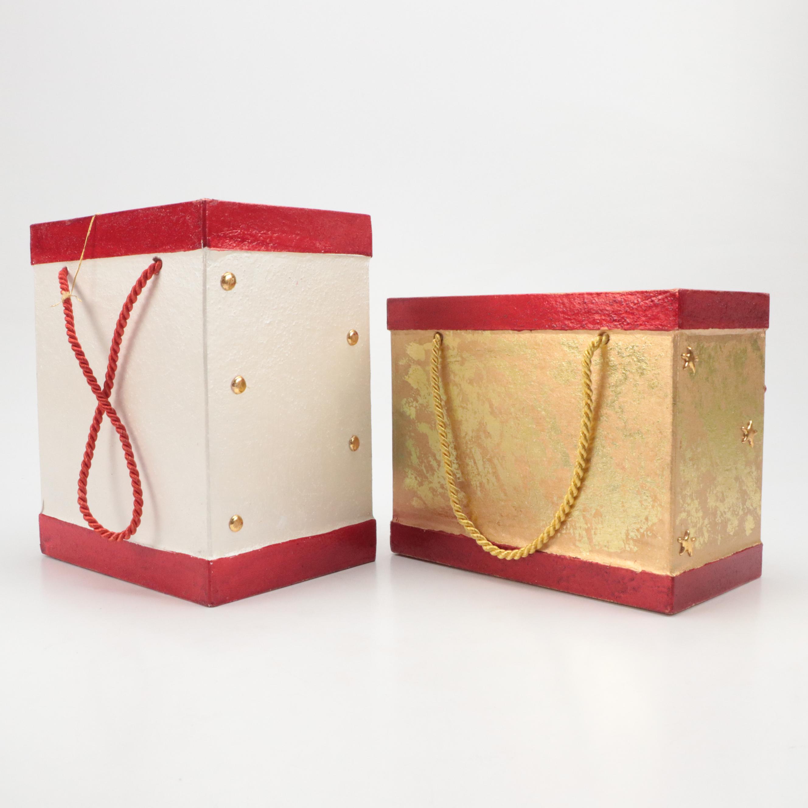 Byers' Choice Traditions Wooden Advent Calendar with Christmas Gift Boxes, 2000s