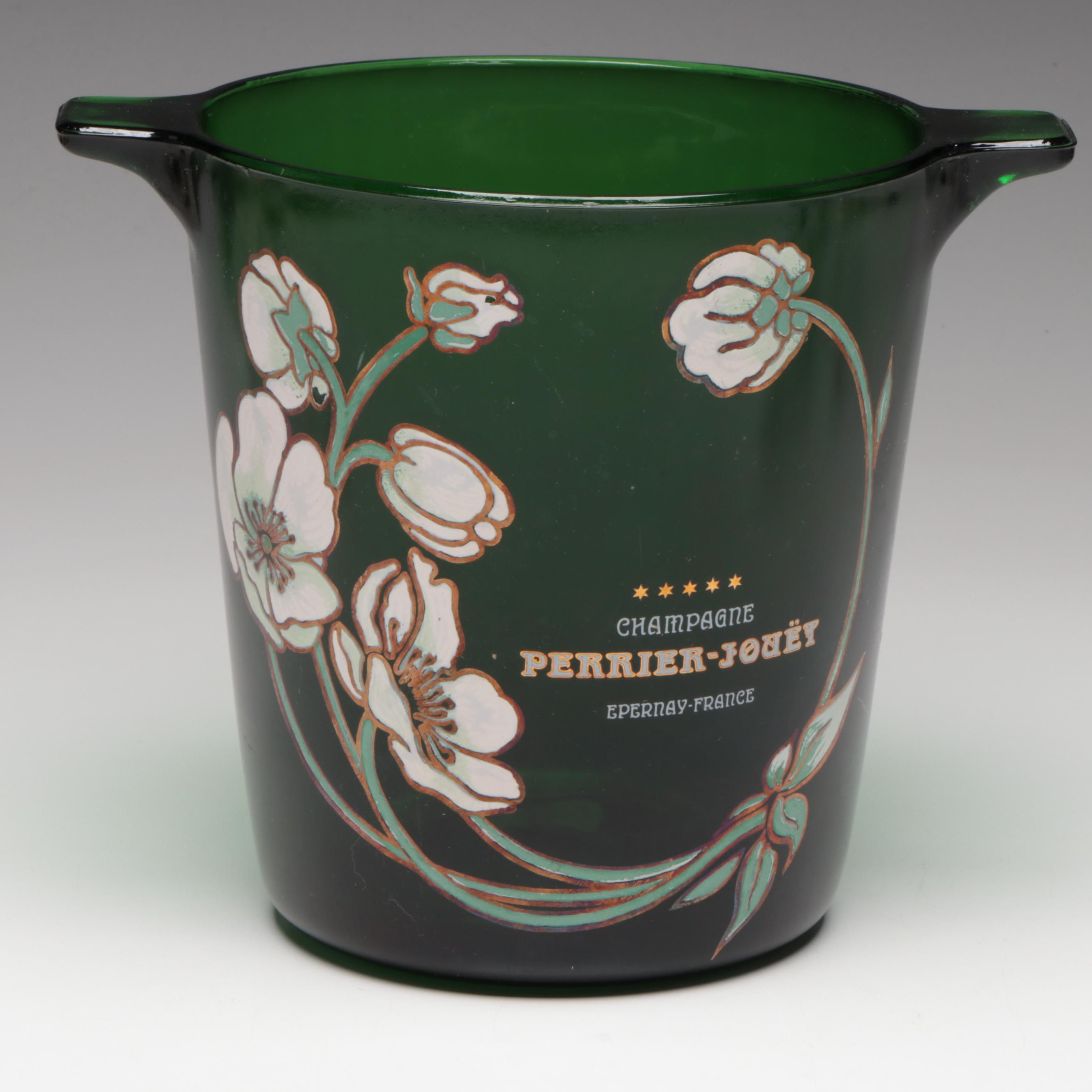 Perrier-Jouët Glass Promotional Champagne Bucket and Flutes