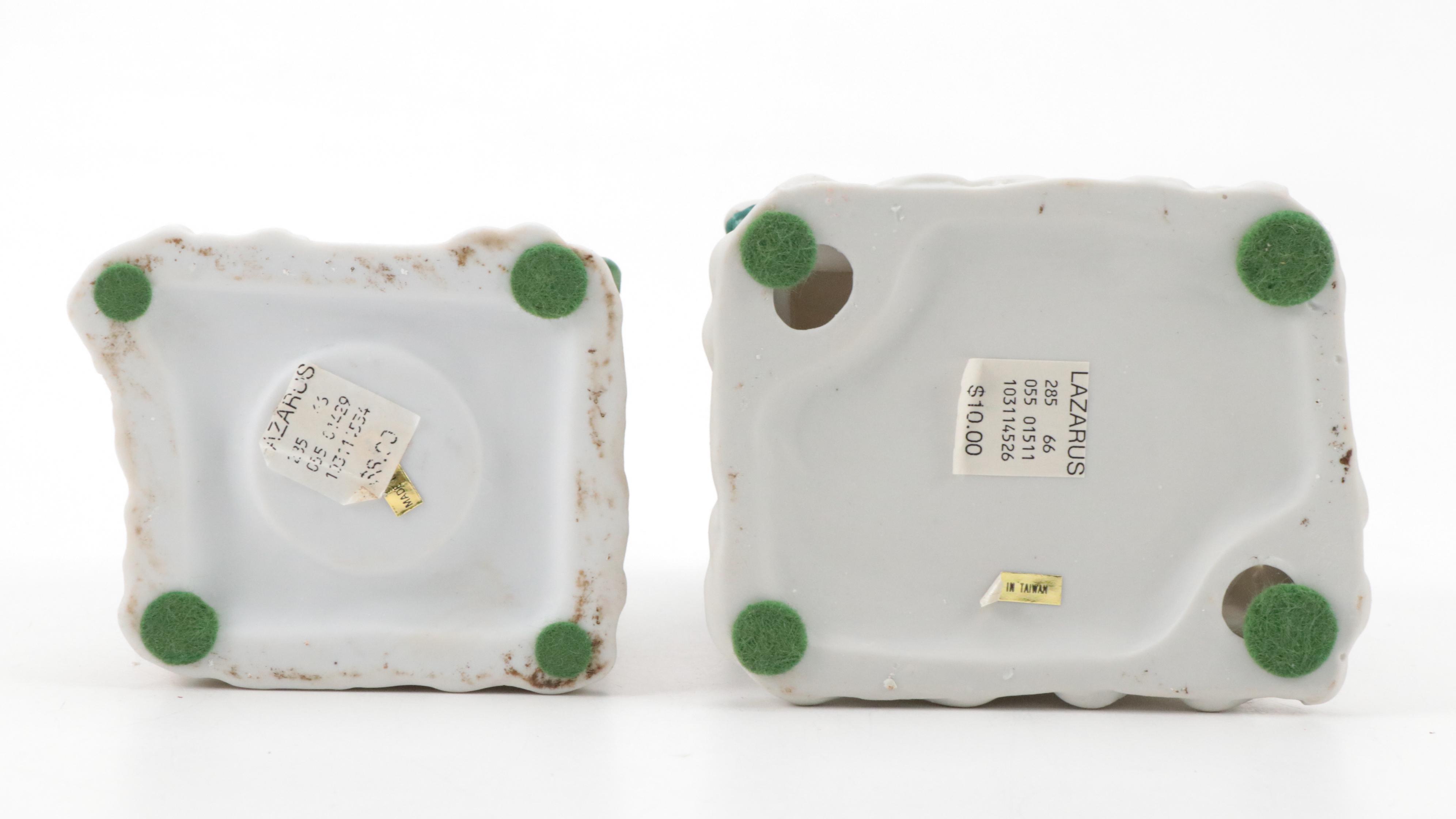 Resin Santa Figurines with Porcelain and Resin Christmas Village Figurines