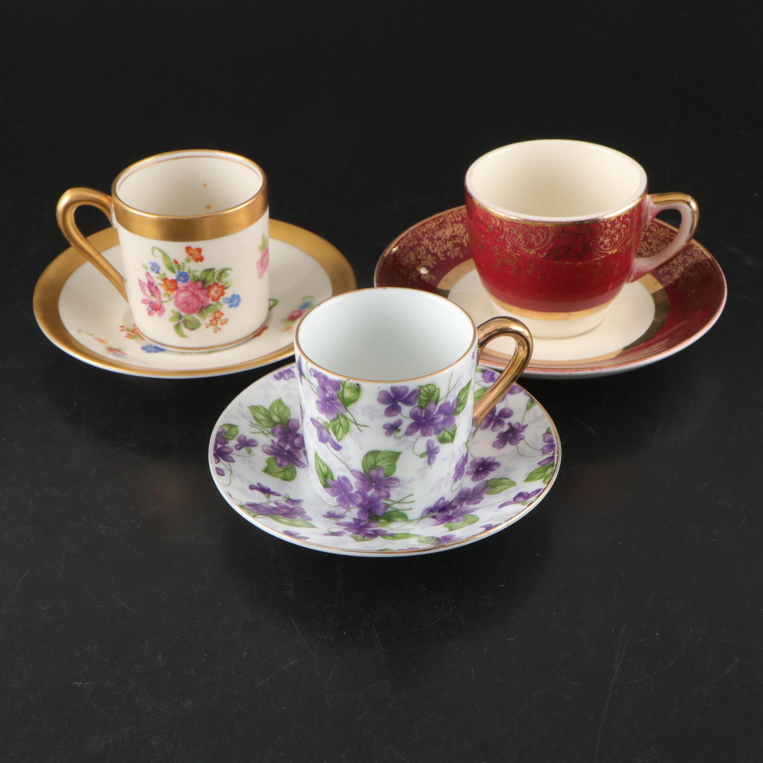 Rosiana China Co. Queen's with Other Bone China and Porcelain Cups and Saucers