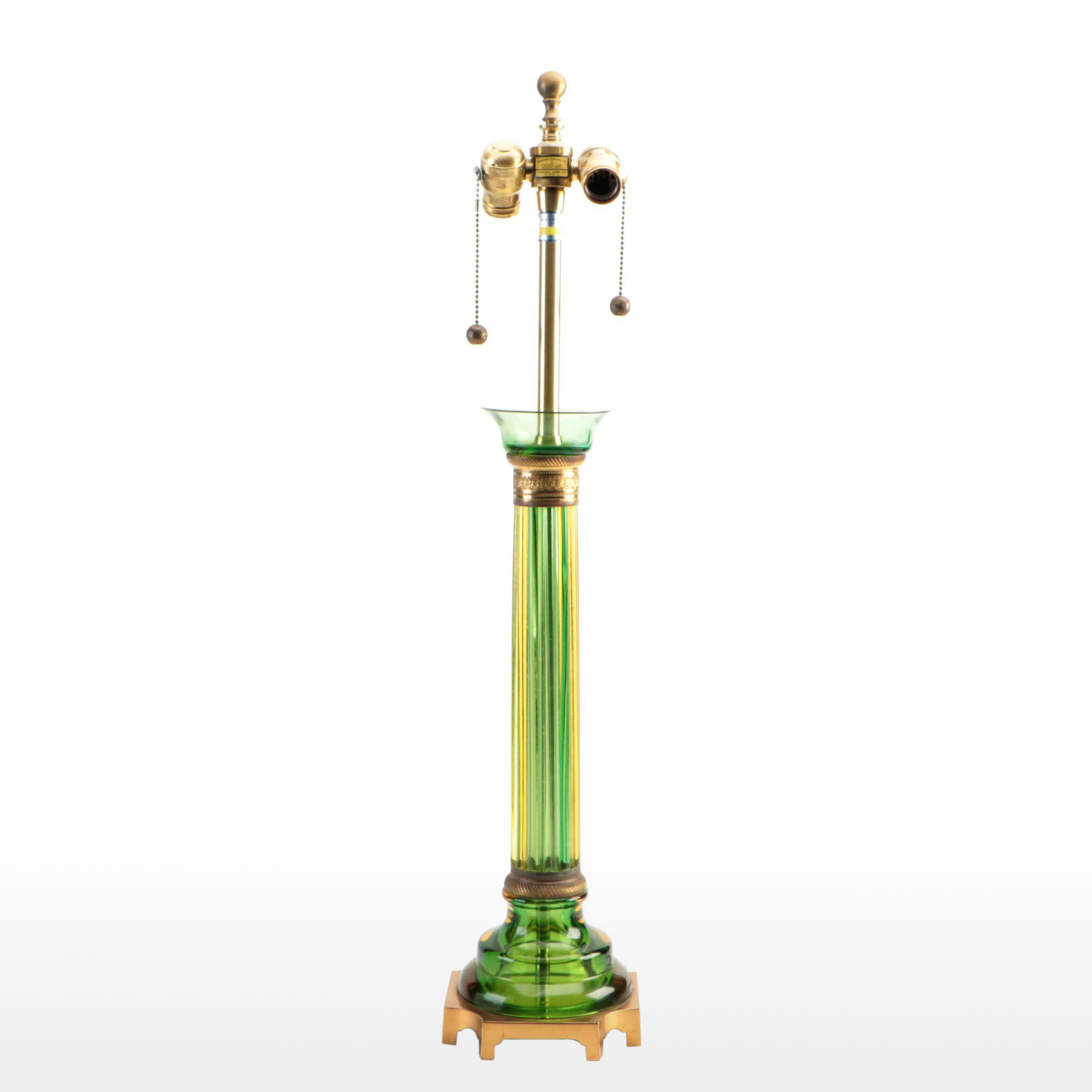 Murano Glass Seguso for Marbro Sommerso Art Glass Table Lamp, Mid-20th Century