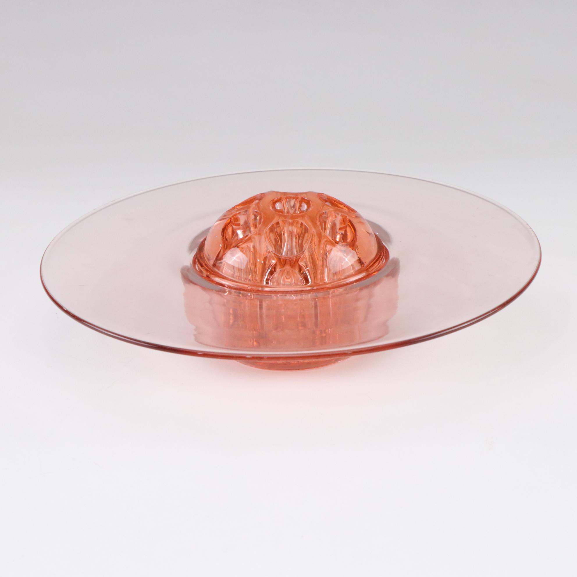 Heisey Pink Depression Glass Flower Frog