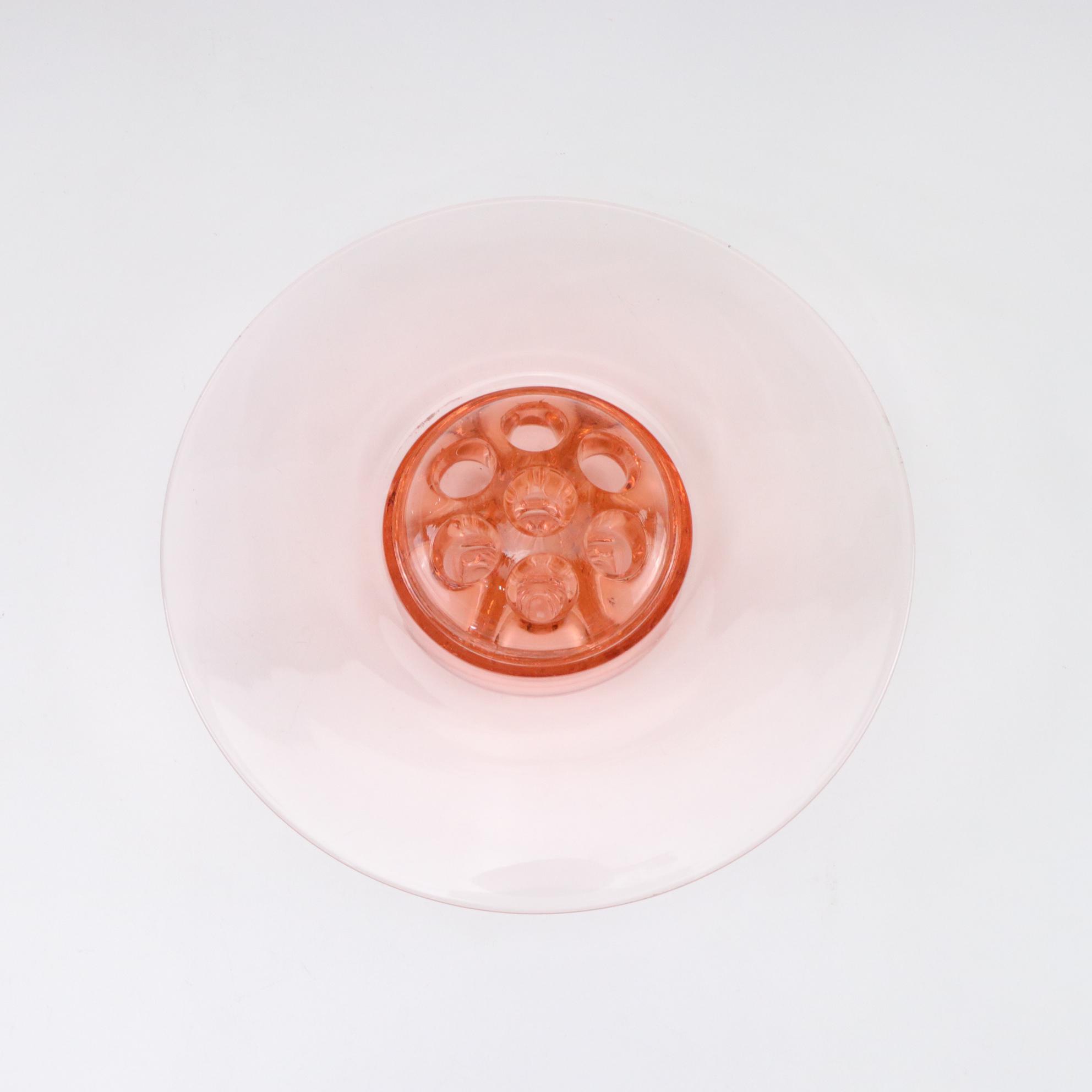 Heisey Pink Depression Glass Flower Frog