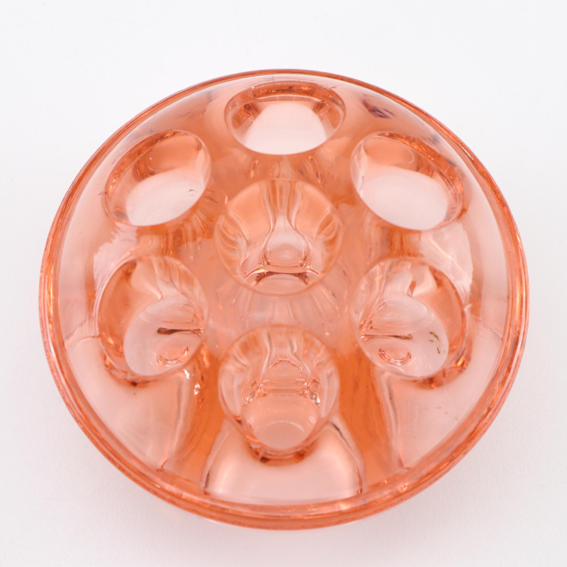 Heisey Pink Depression Glass Flower Frog