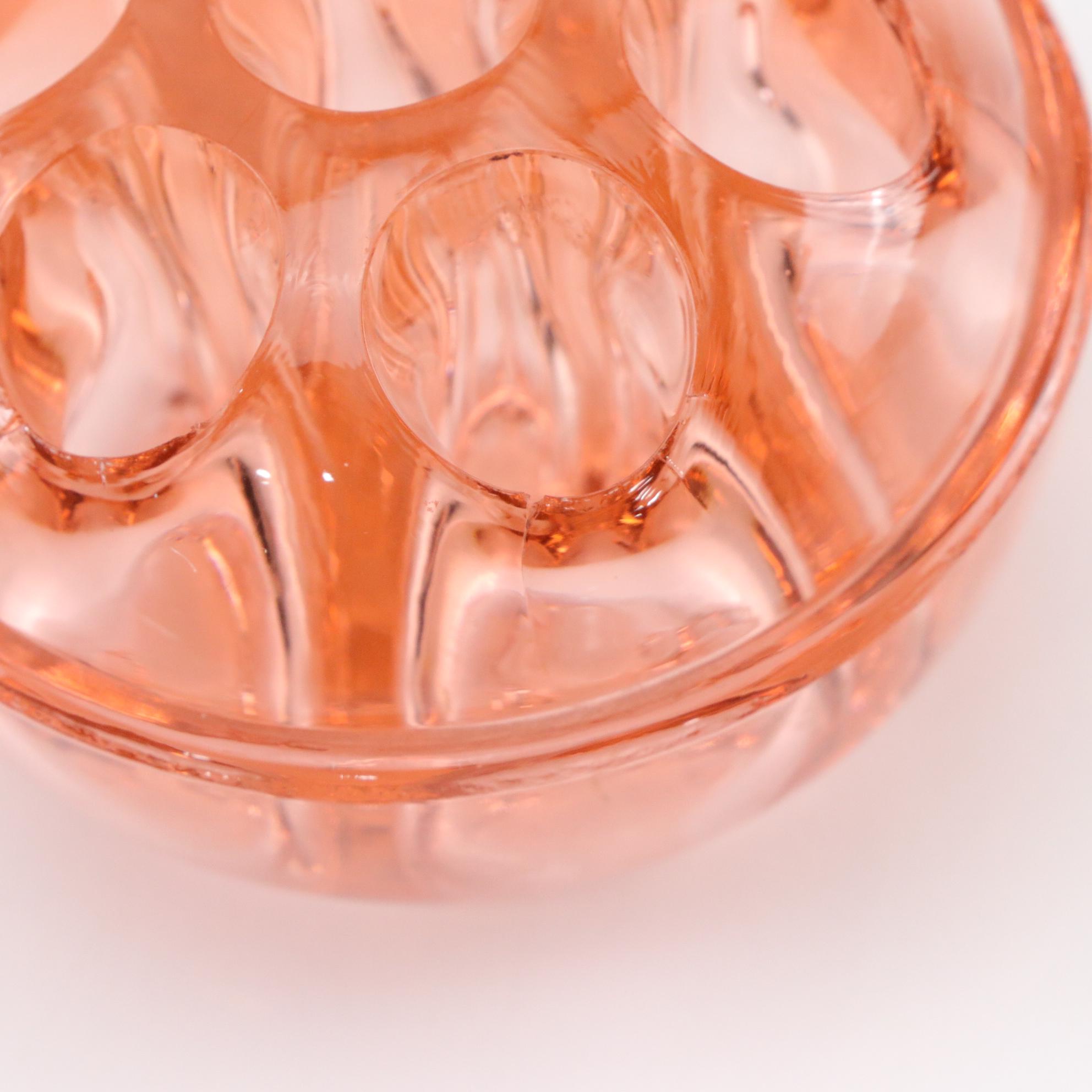 Heisey Pink Depression Glass Flower Frog