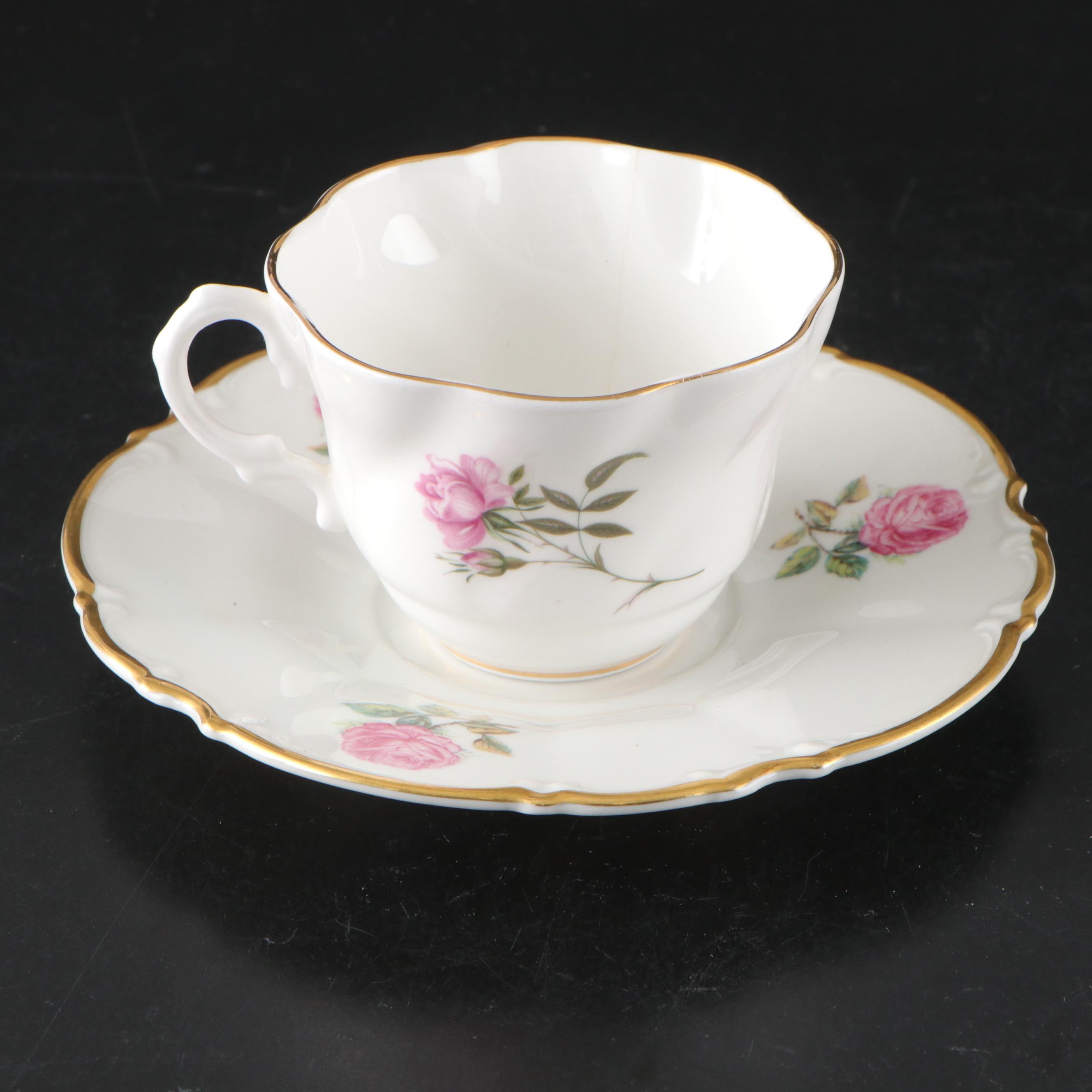 Rosiana China Co. Queen's with Other Bone China and Porcelain Cups and Saucers