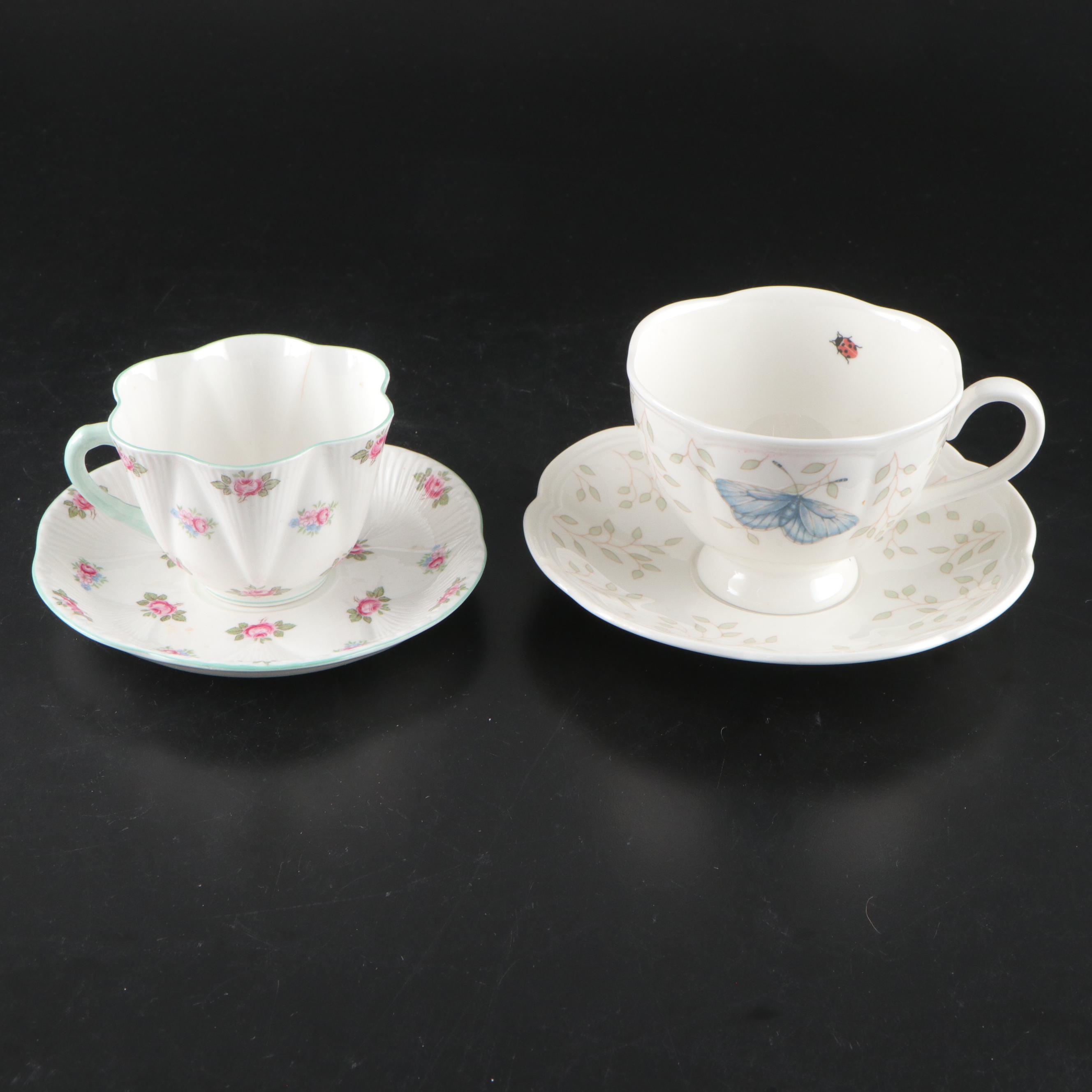 Rosiana China Co. Queen's with Other Bone China and Porcelain Cups and Saucers