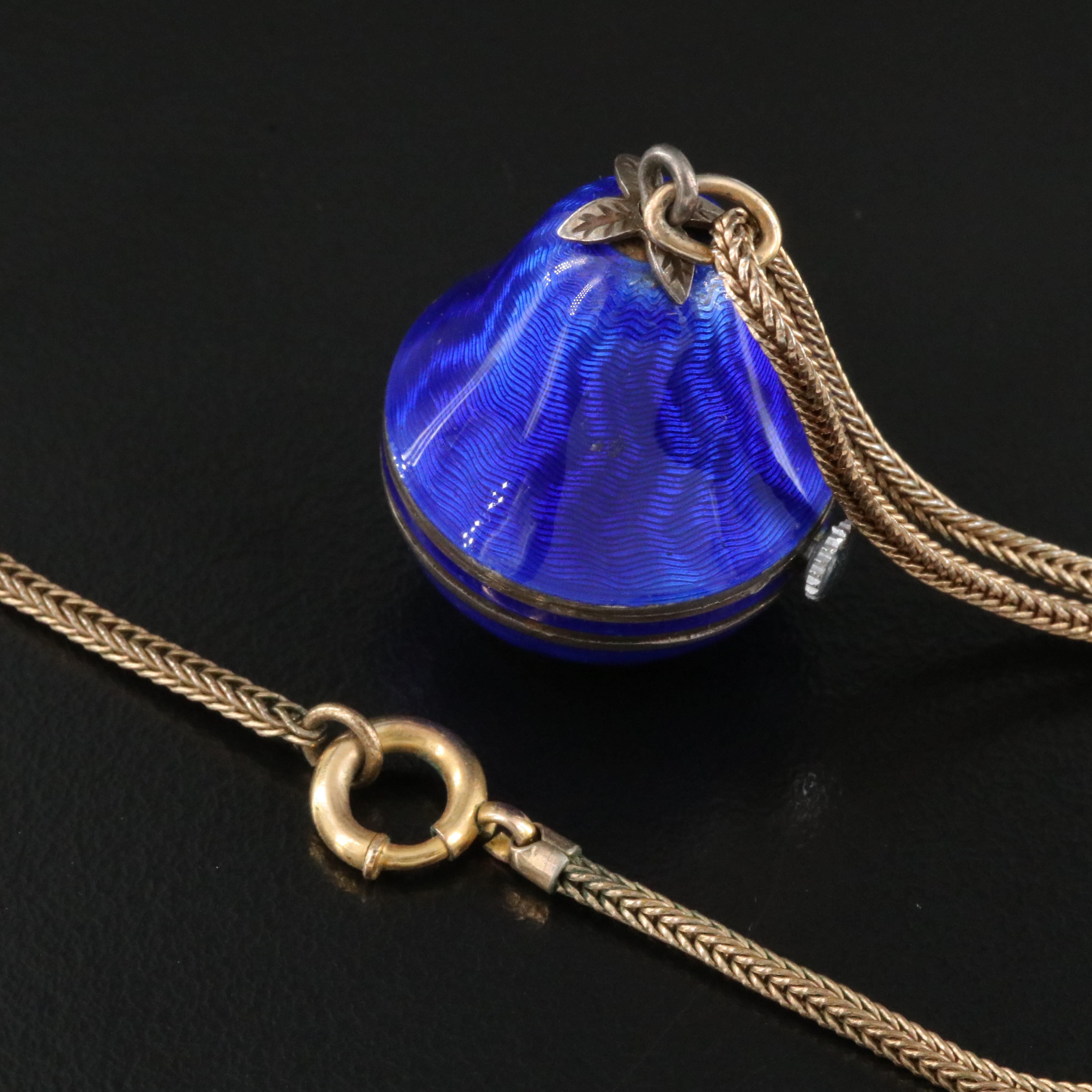Antique Eton Blue Enamel Guilloché Pendant Watch