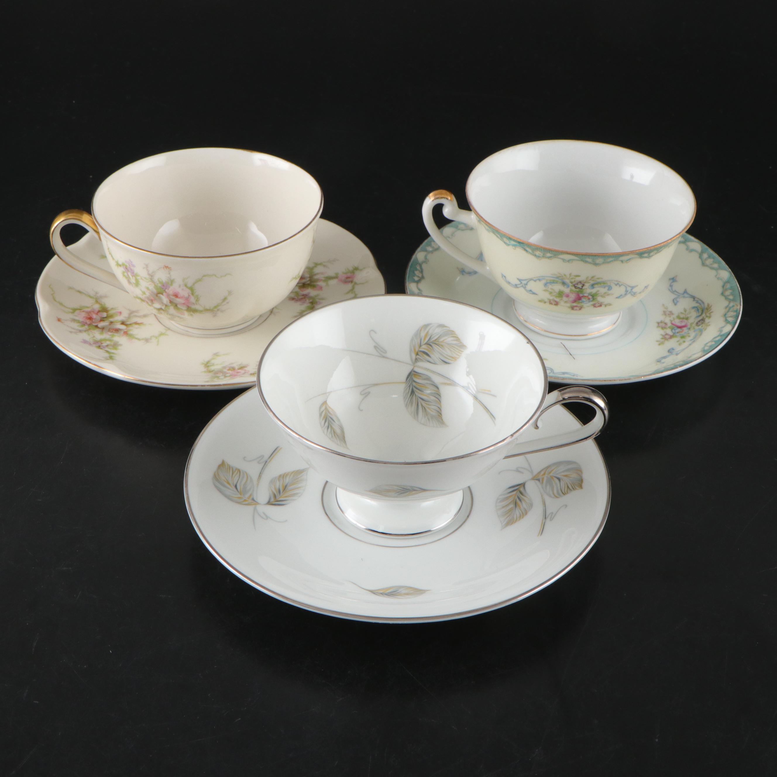 Rosiana China Co. Queen's with Other Bone China and Porcelain Cups and Saucers