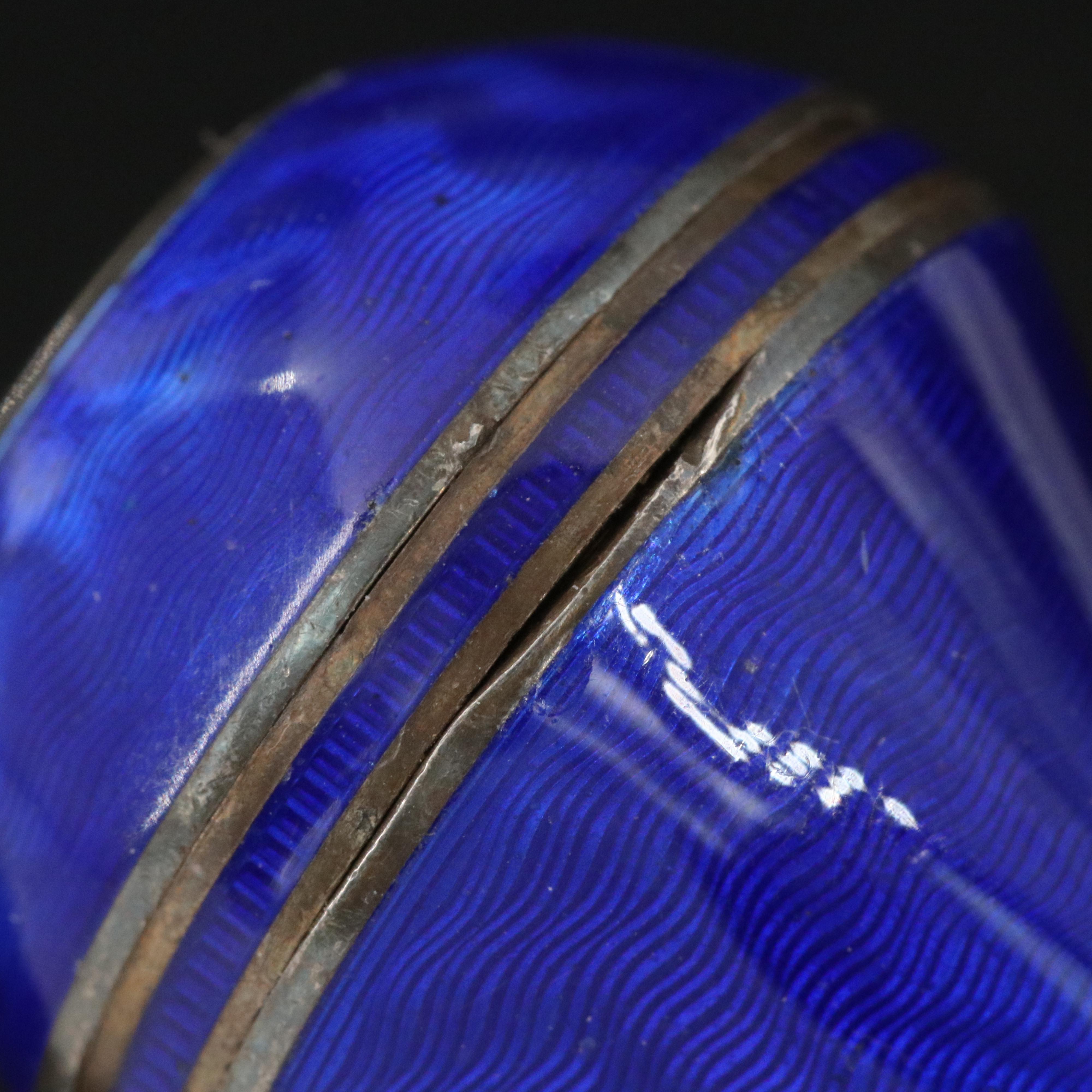 Antique Eton Blue Enamel Guilloché Pendant Watch