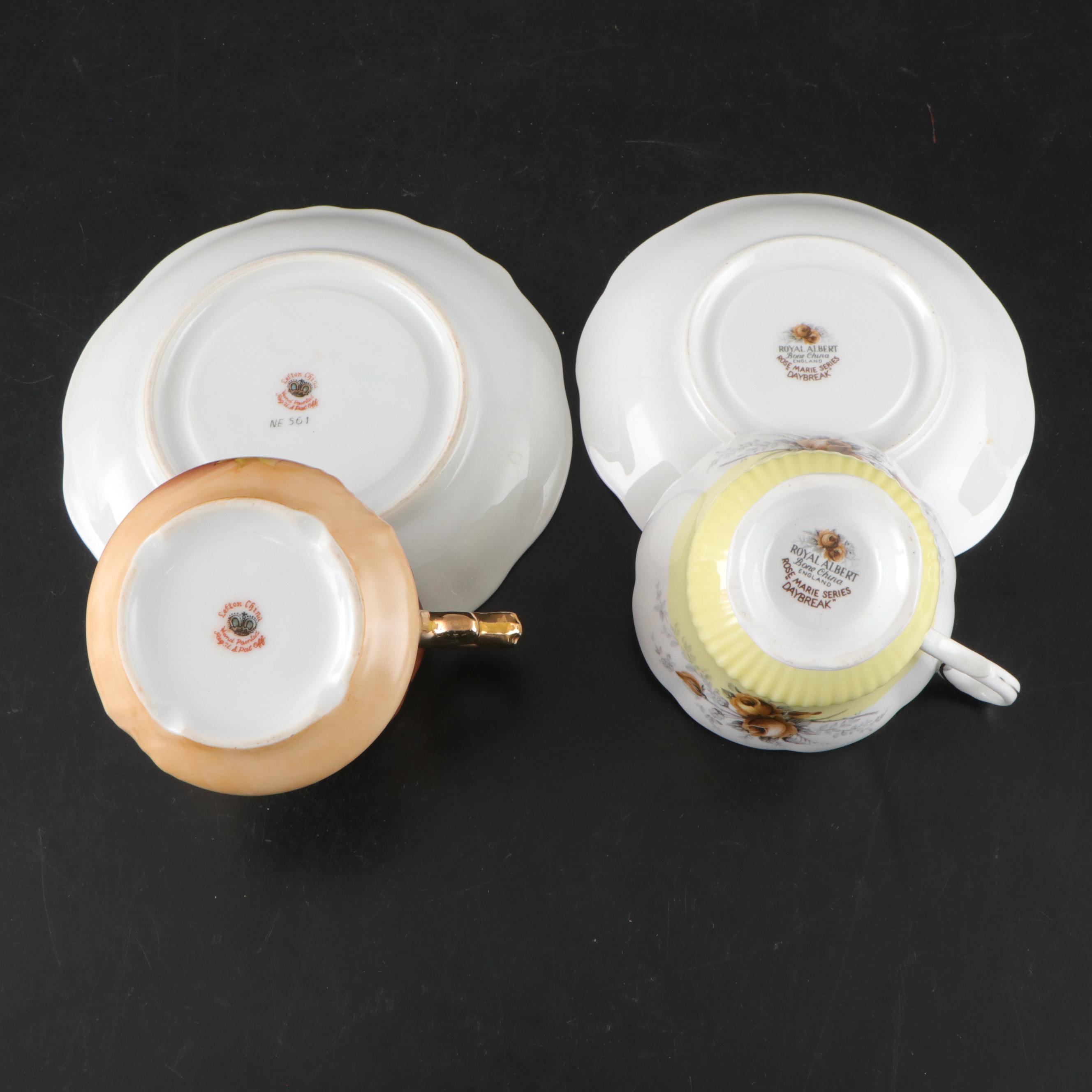 Rosiana China Co. Queen's with Other Bone China and Porcelain Cups and Saucers