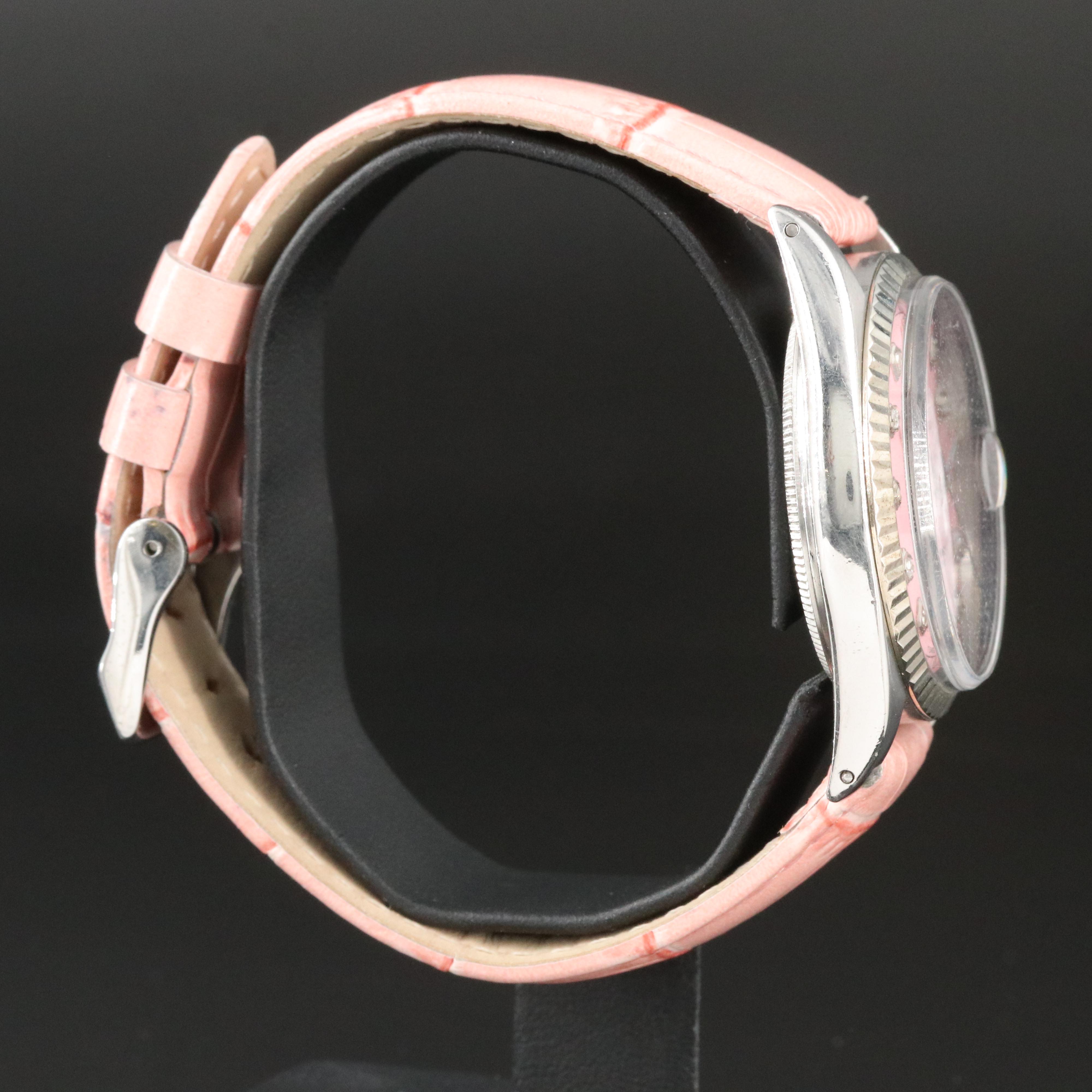 Rolex Datejust 1601 Custom Diamond Set Pink Dial Watch