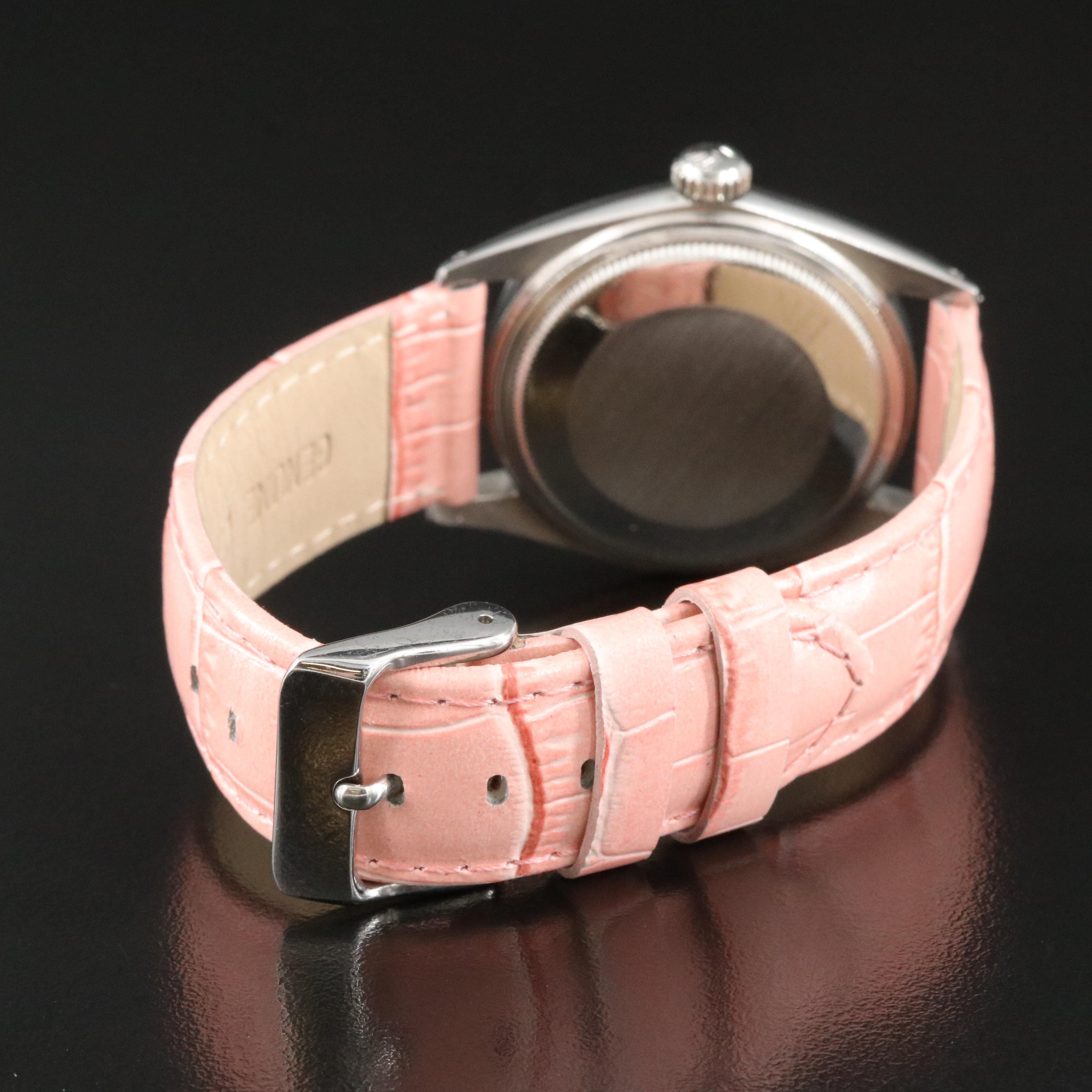 Rolex Datejust 1601 Custom Diamond Set Pink Dial Watch