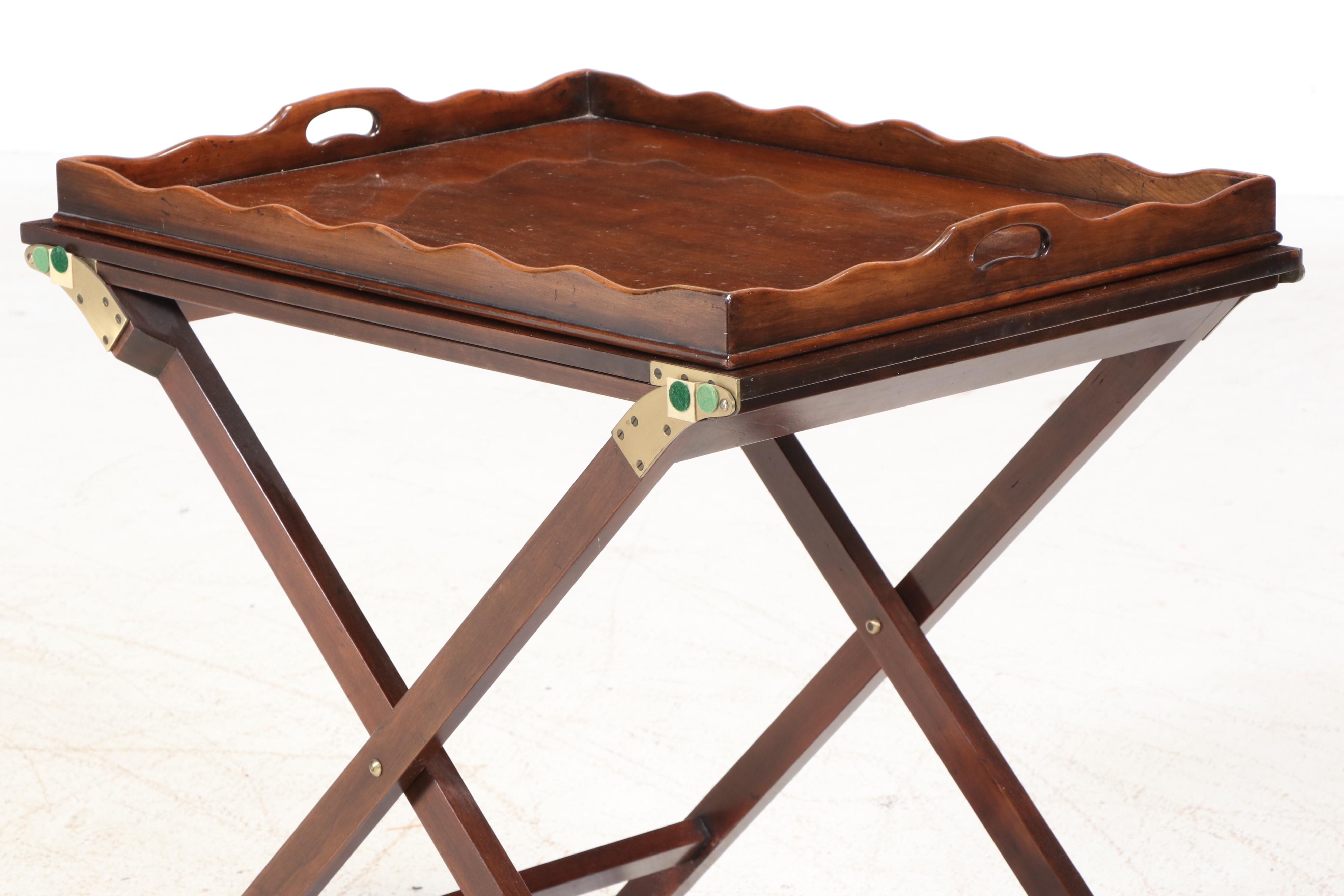 Baker Furniture "Party Butler" Wooden Collapsible Tray Table