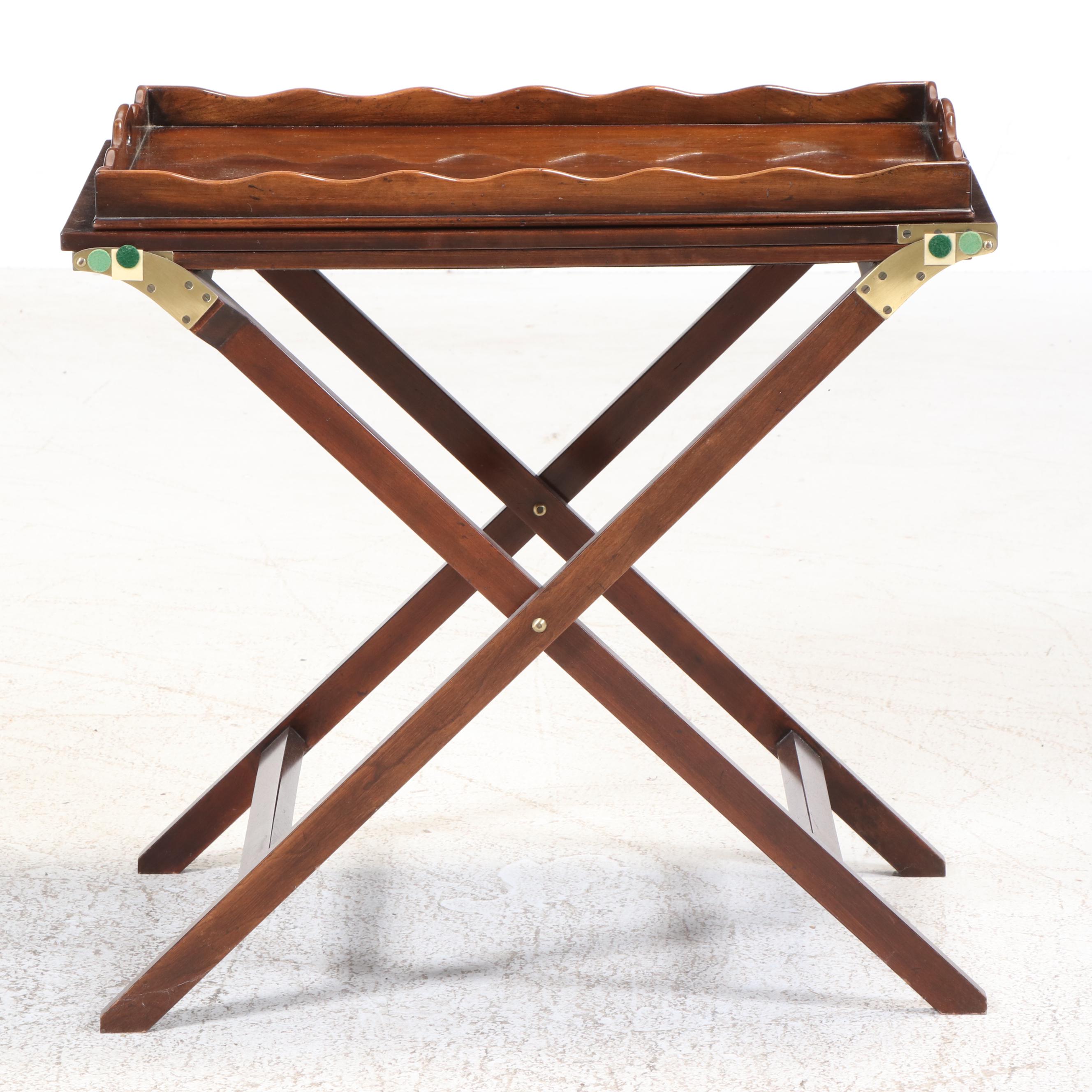 Baker Furniture "Party Butler" Wooden Collapsible Tray Table