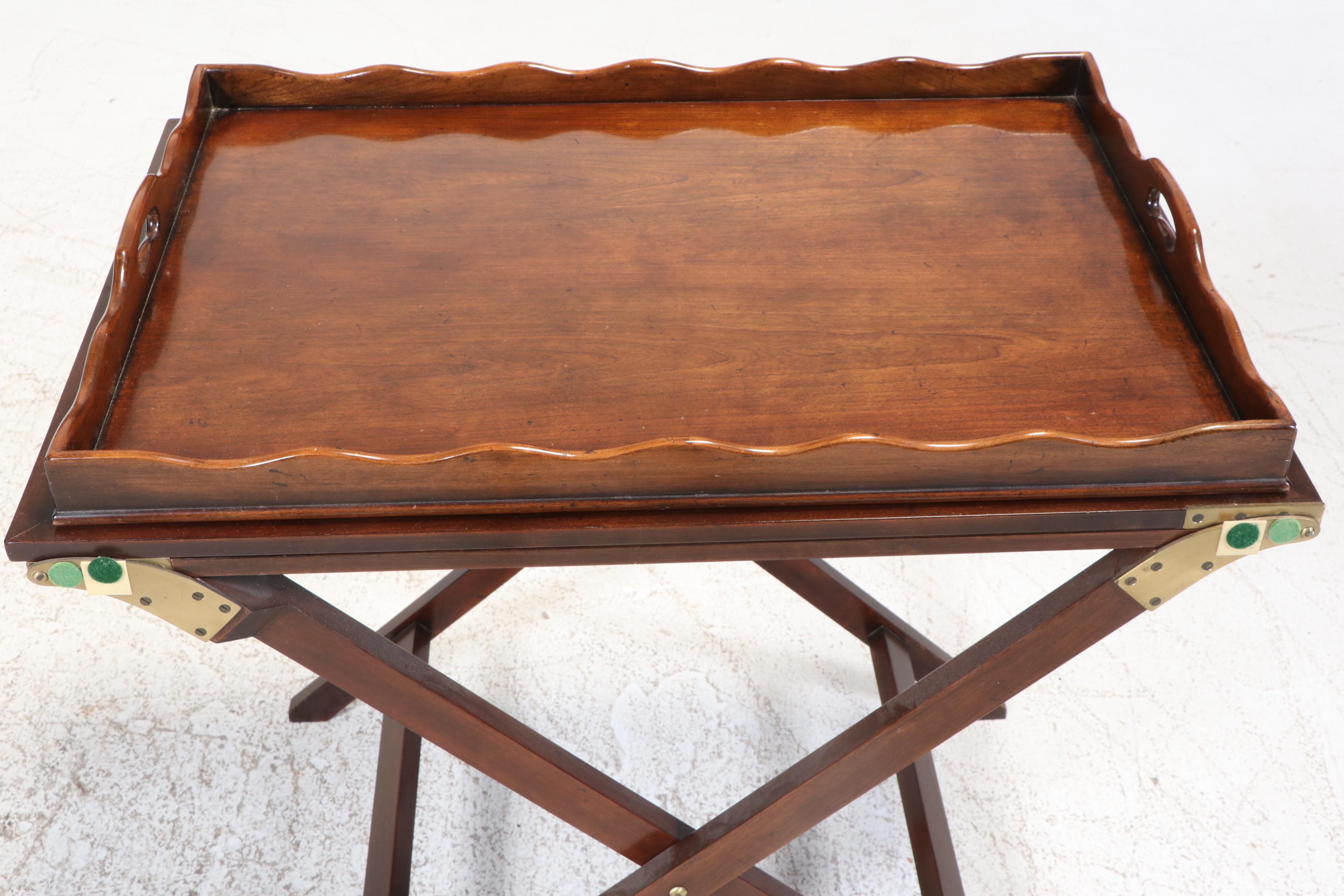 Baker Furniture "Party Butler" Wooden Collapsible Tray Table