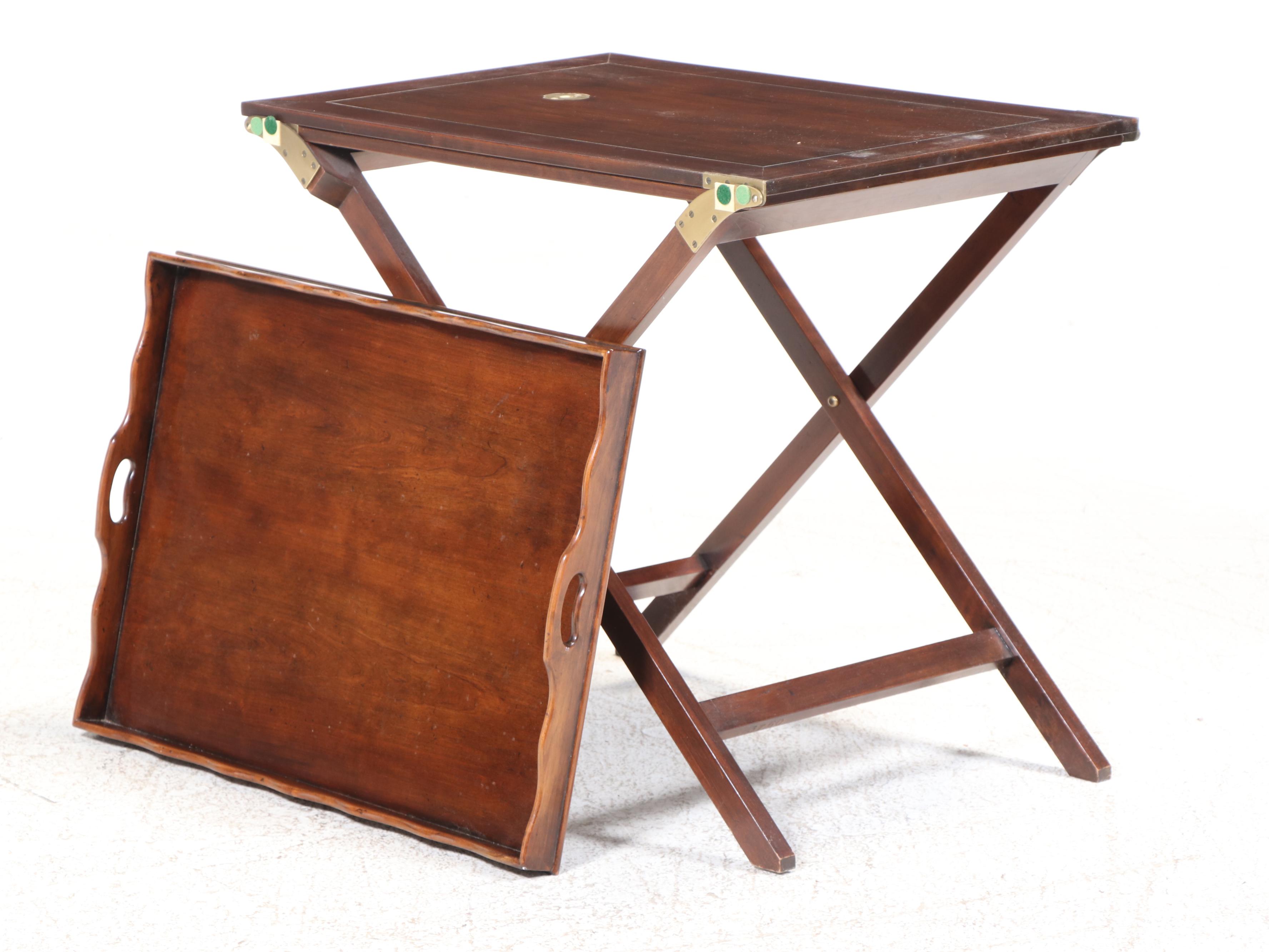 Baker Furniture "Party Butler" Wooden Collapsible Tray Table