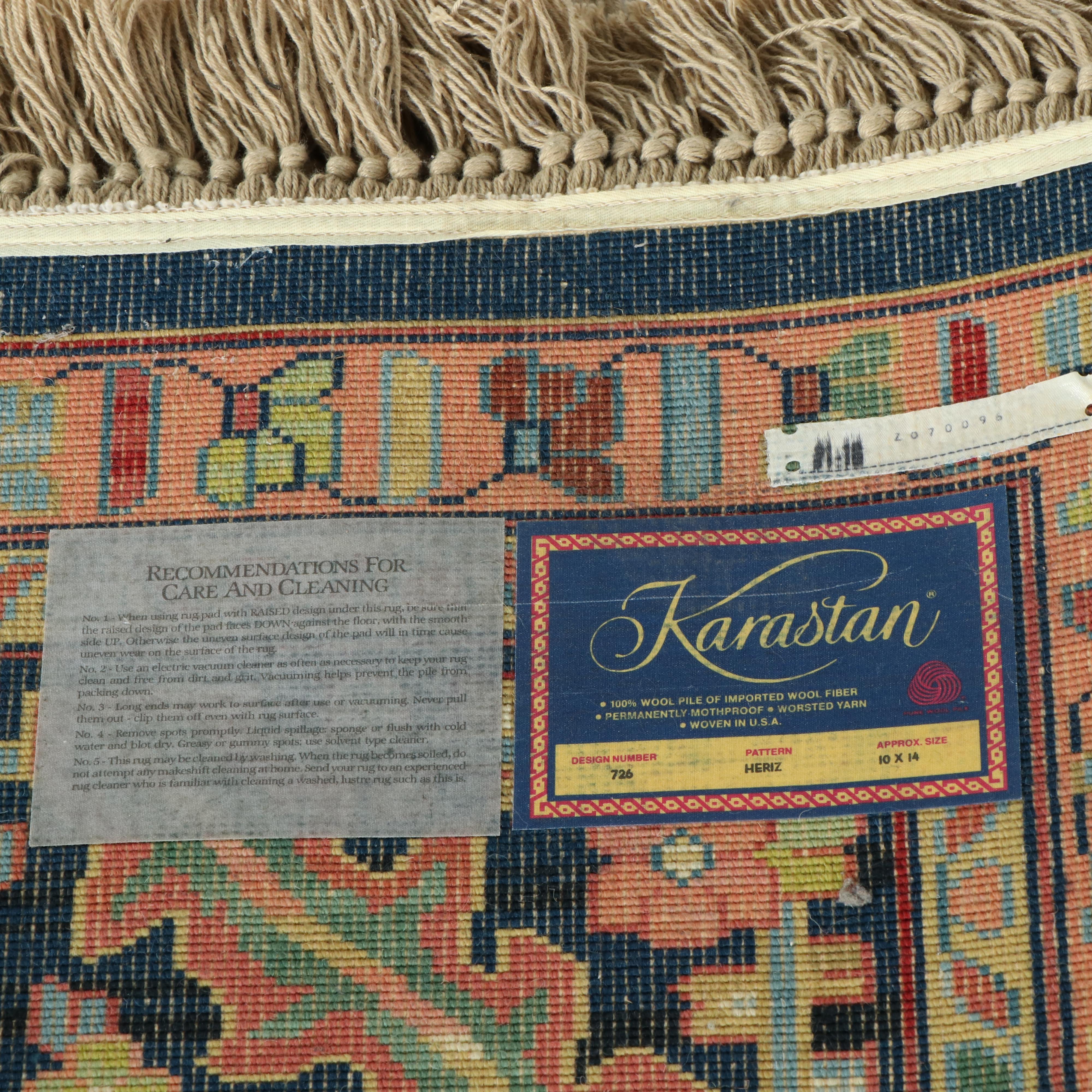 10'2 x 14'11 Machine Made Karastan "Heriz" Room-Sized Rug