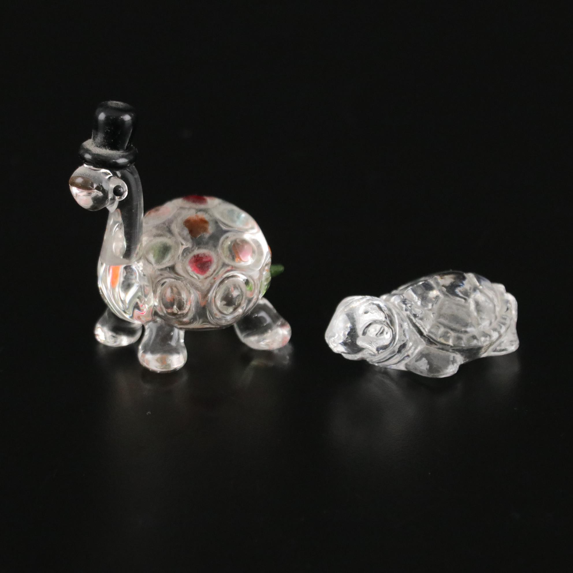 Carved Nephrite Turtle Figurine with Goebel Glass Turtle Figurine and More