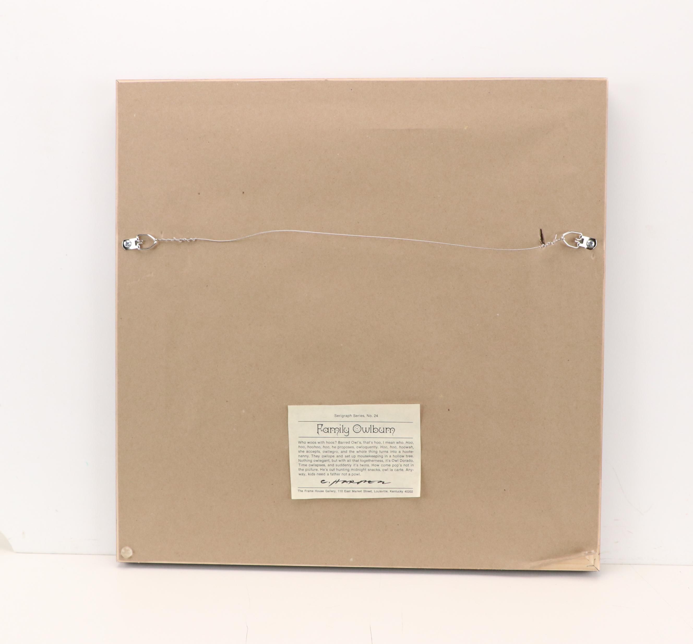 Charley Harper Serigraph "Family Owlbum"