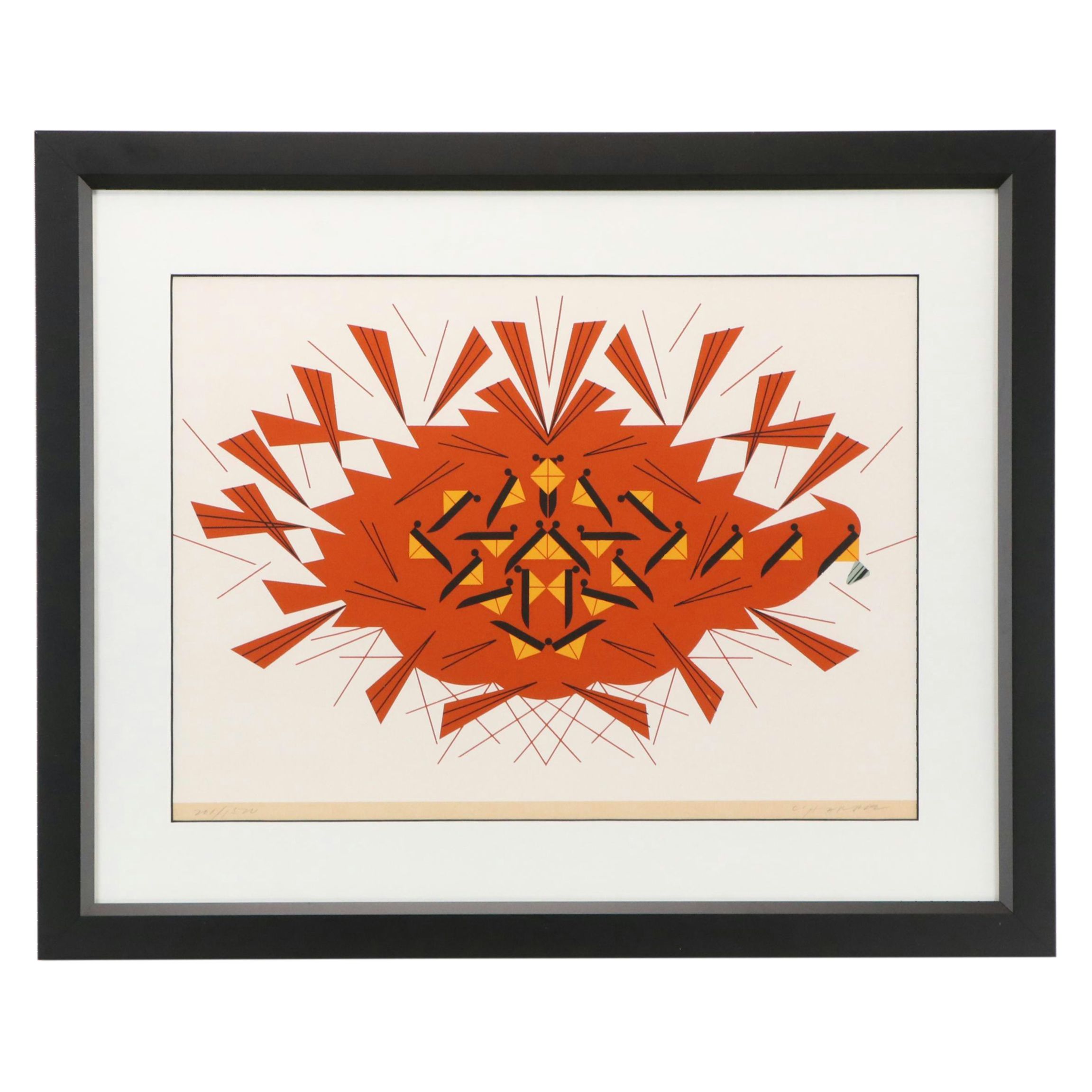 Charley Harper Serigraph "Last Sunflower Seed"