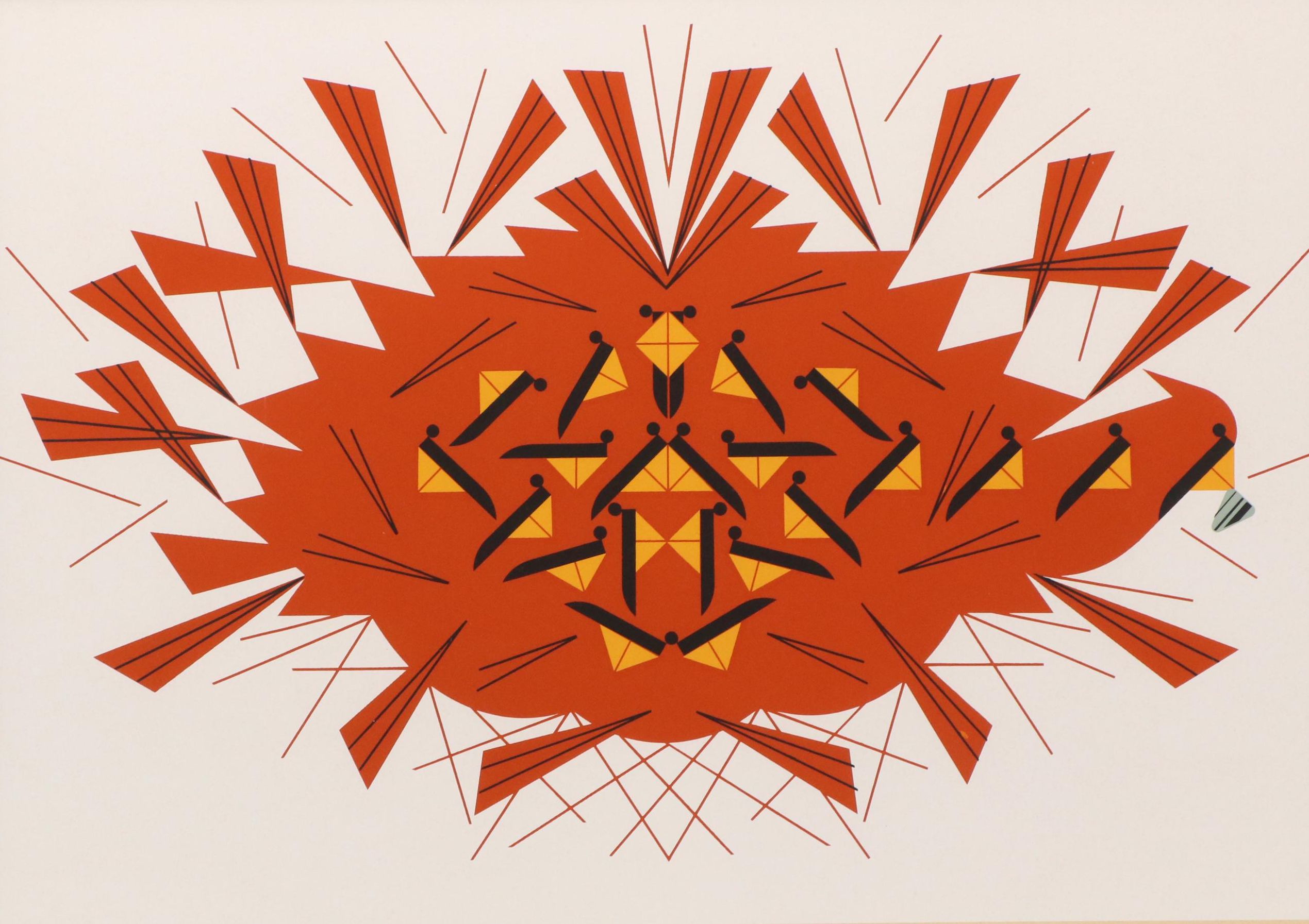 Charley Harper Serigraph "Last Sunflower Seed"