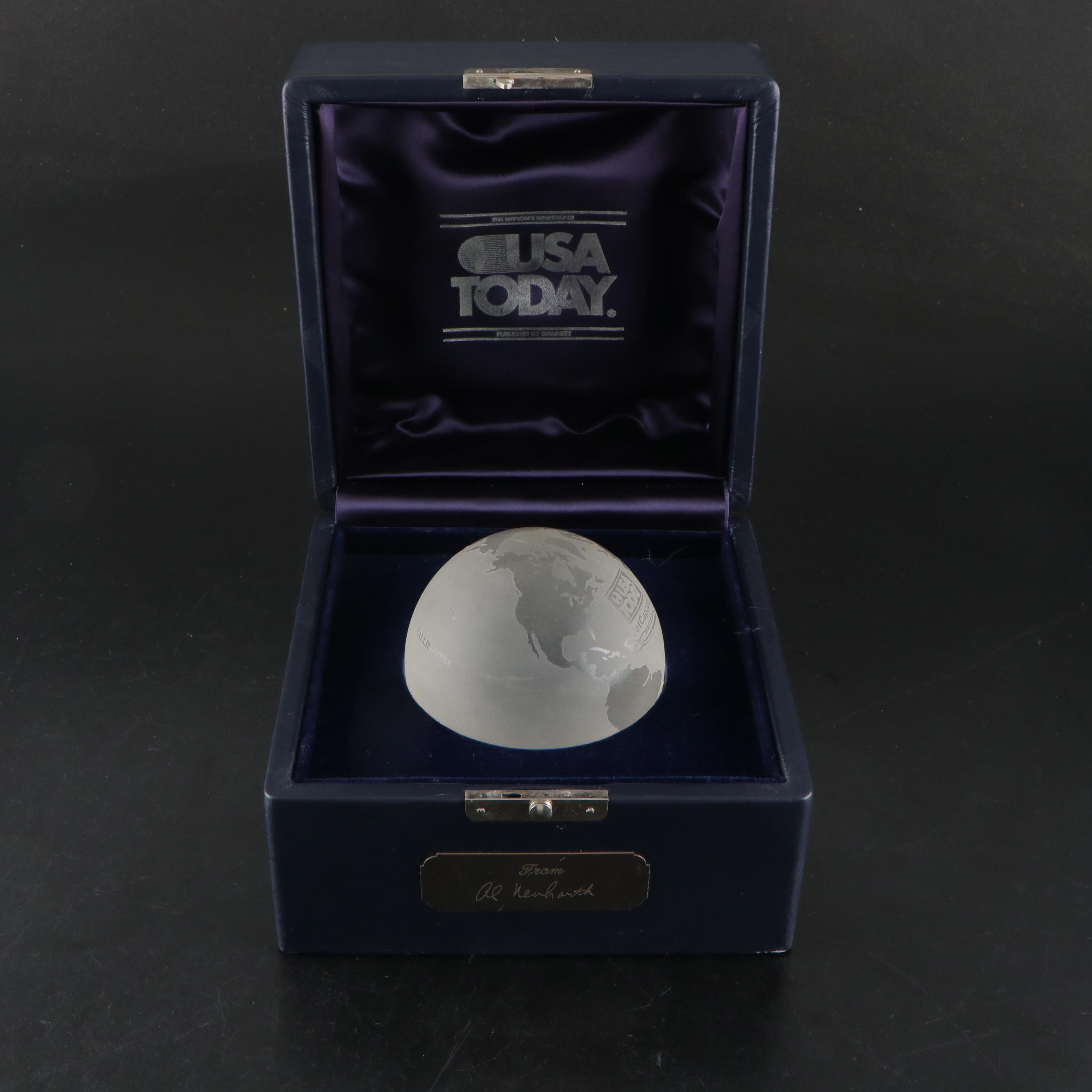 Frosted Glass Globe Paperweight