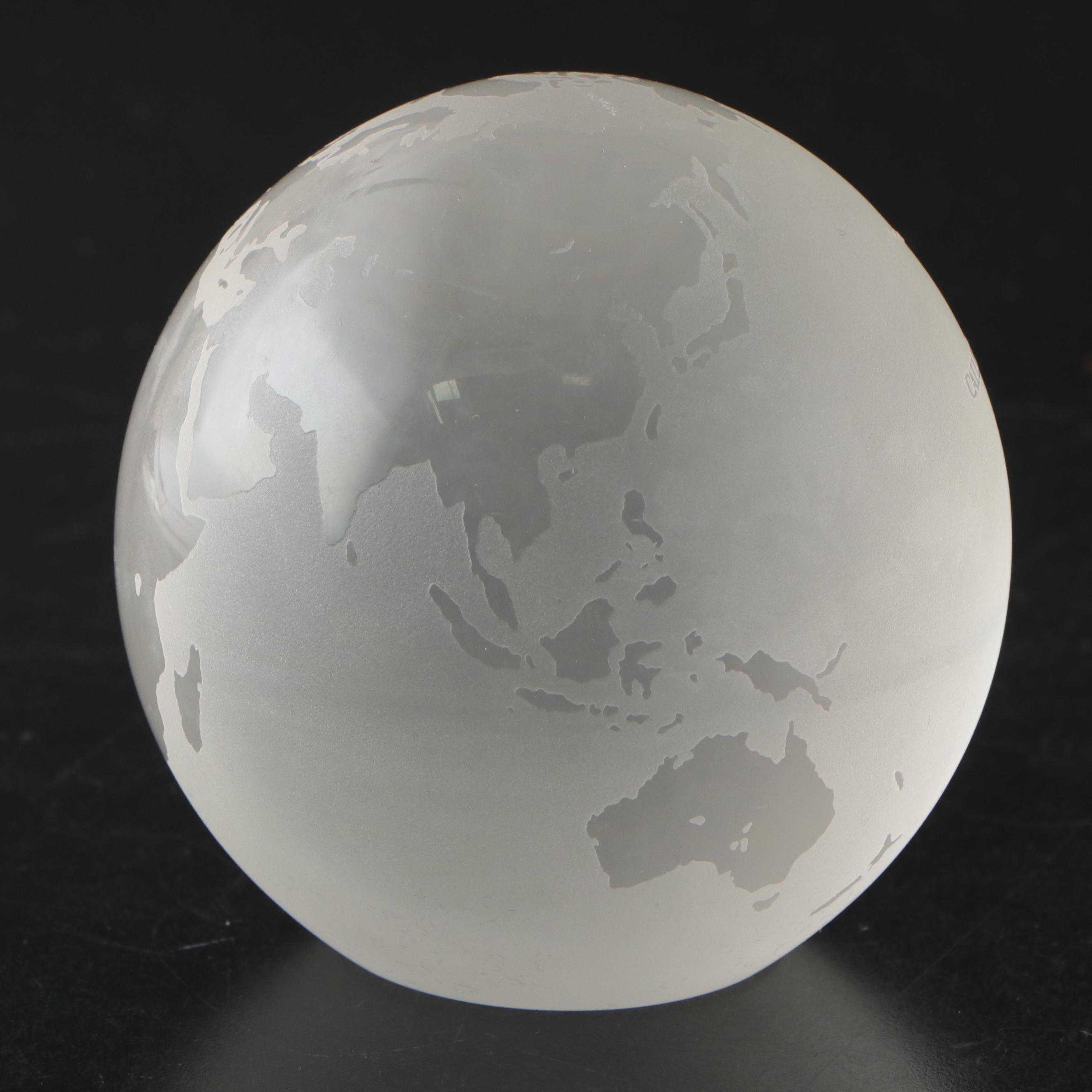 Frosted Glass Globe Paperweight
