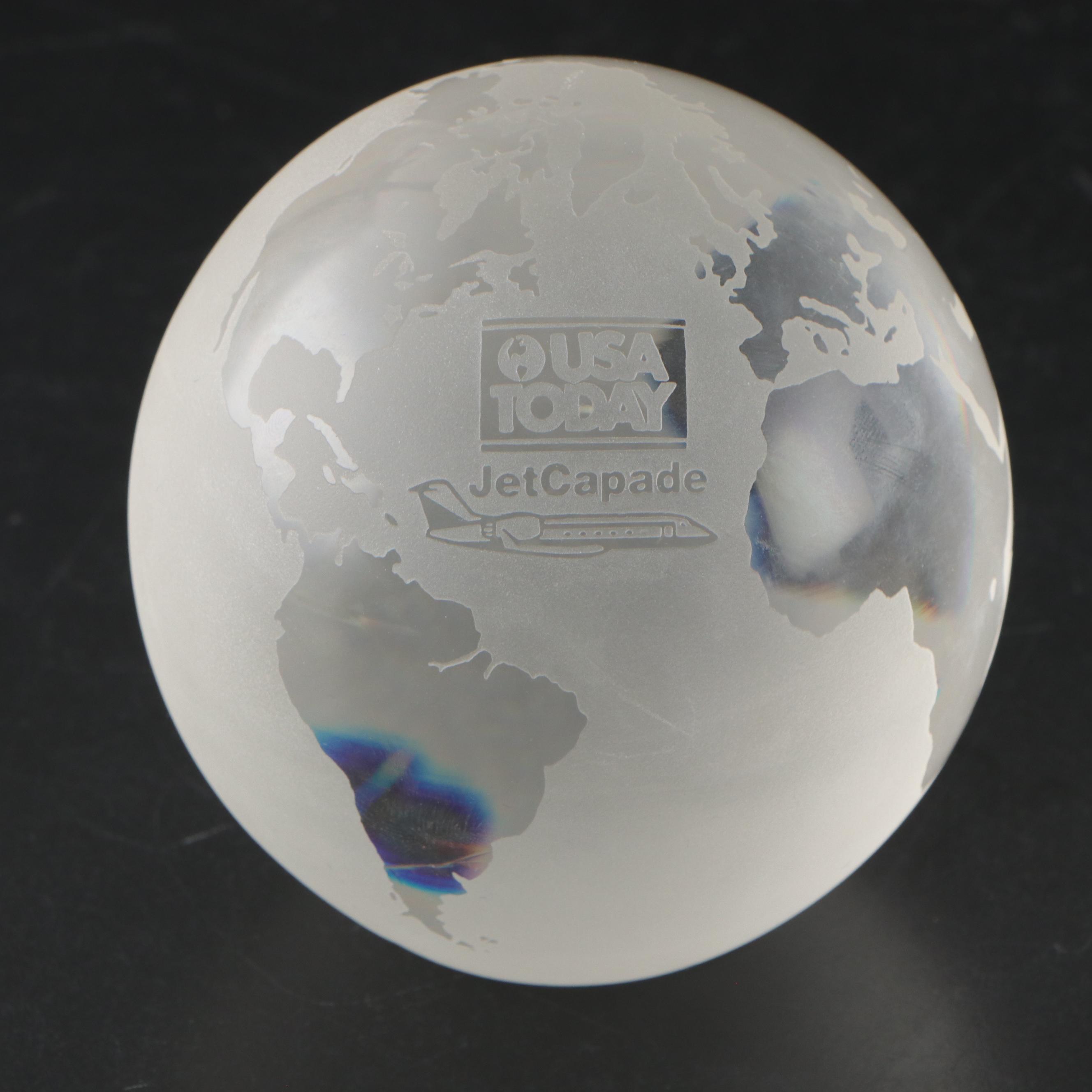 Frosted Glass Globe Paperweight