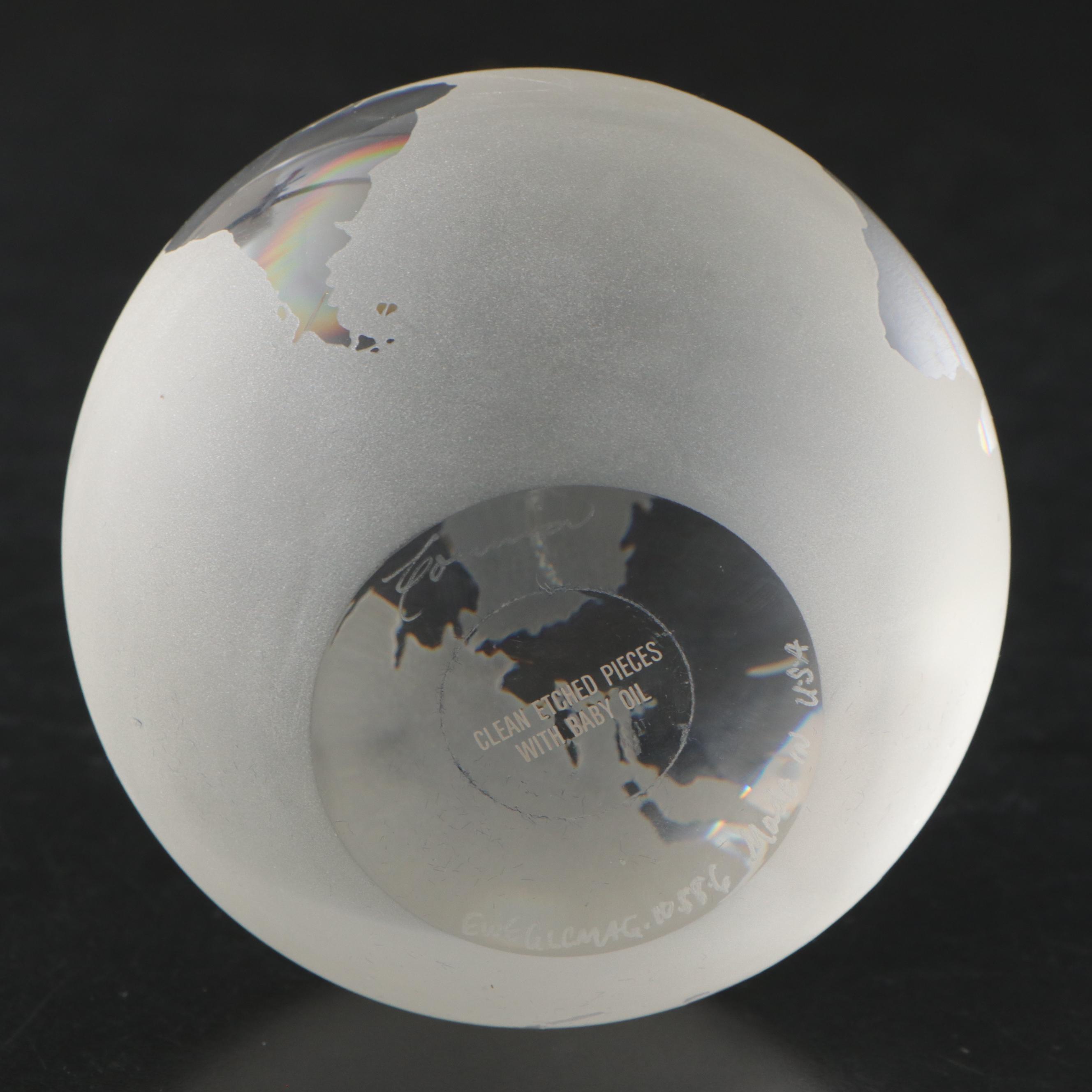 Frosted Glass Globe Paperweight