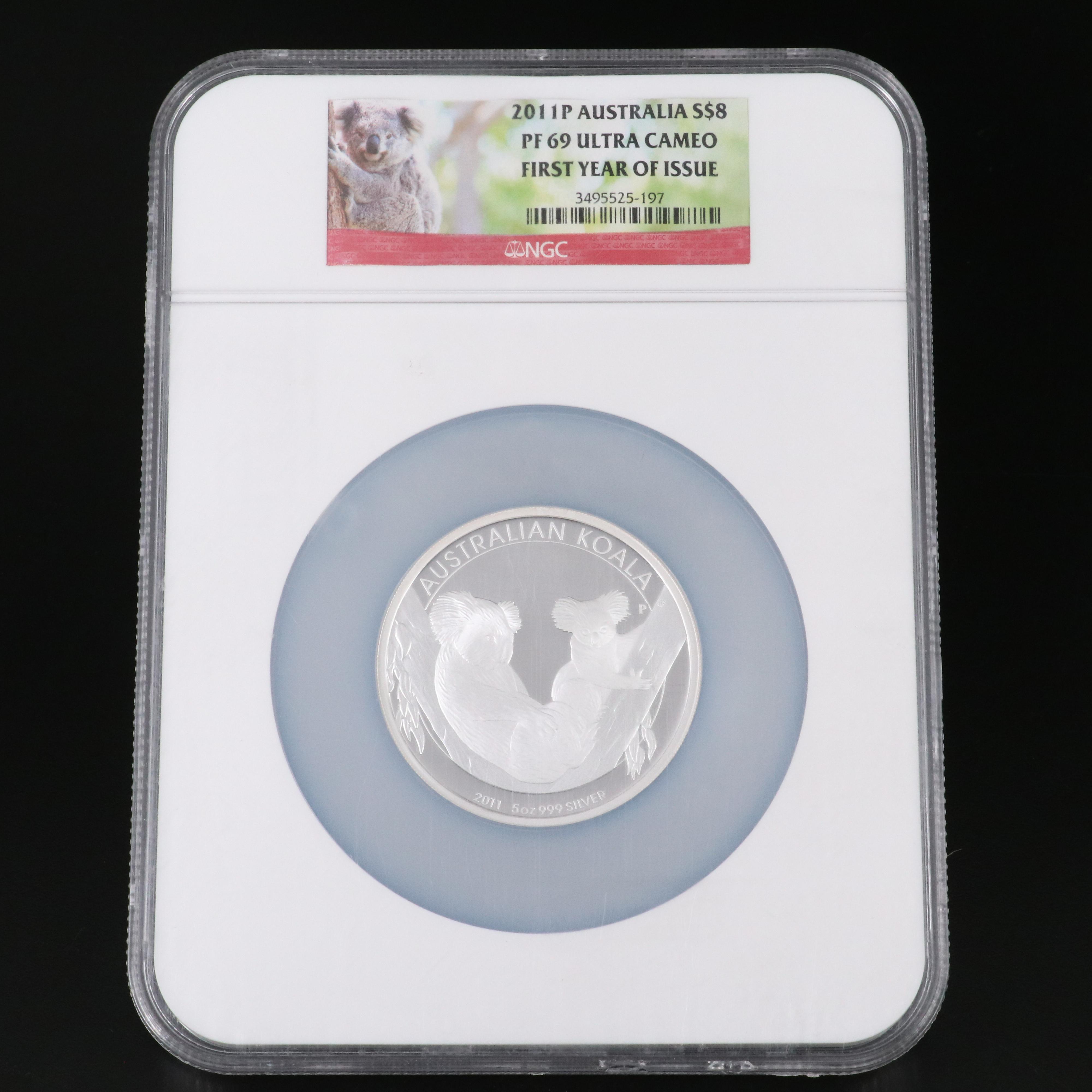 NGC PF 69 Ultra Cameo 2011-P Australia Five Ounce Coin