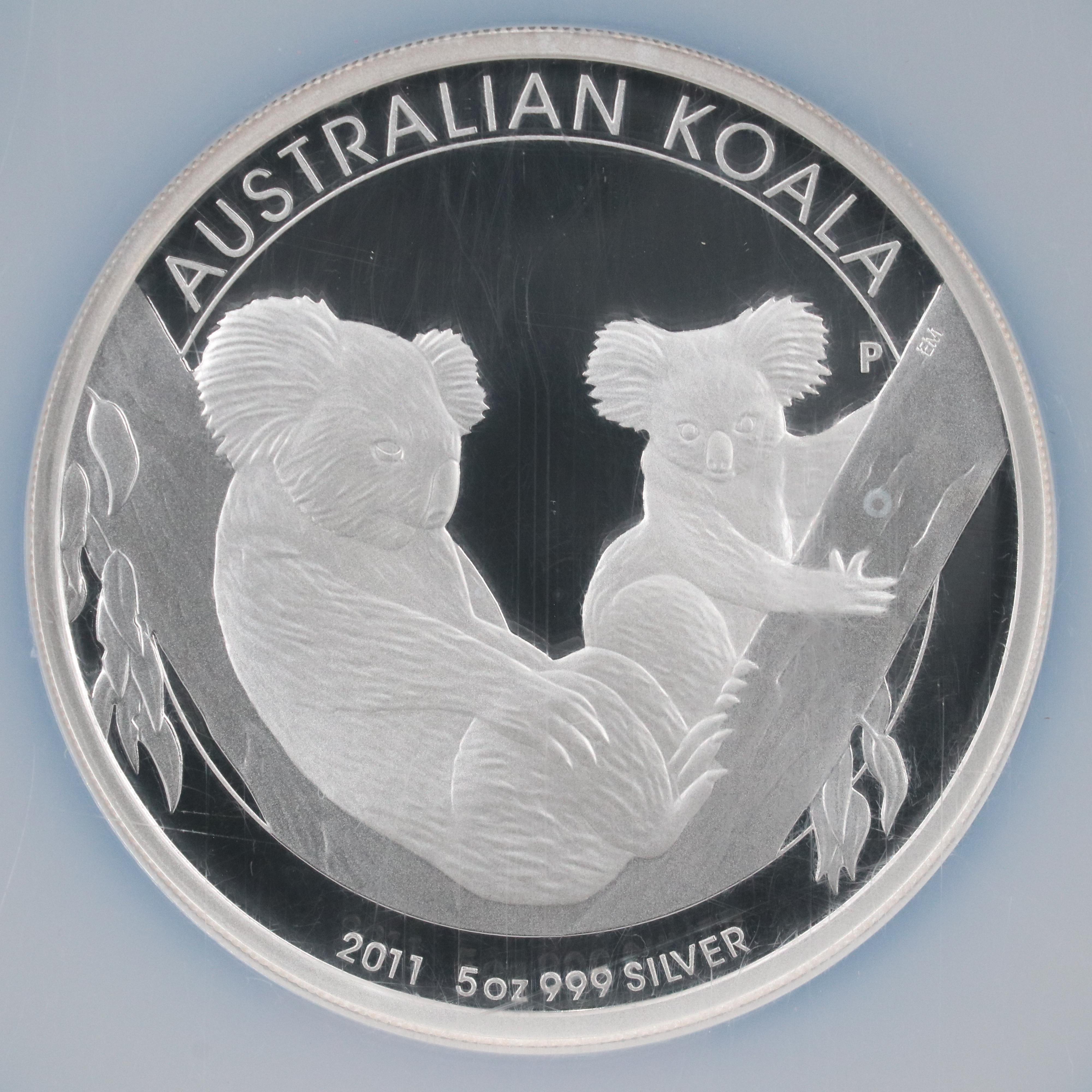 NGC PF 69 Ultra Cameo 2011-P Australia Five Ounce Coin