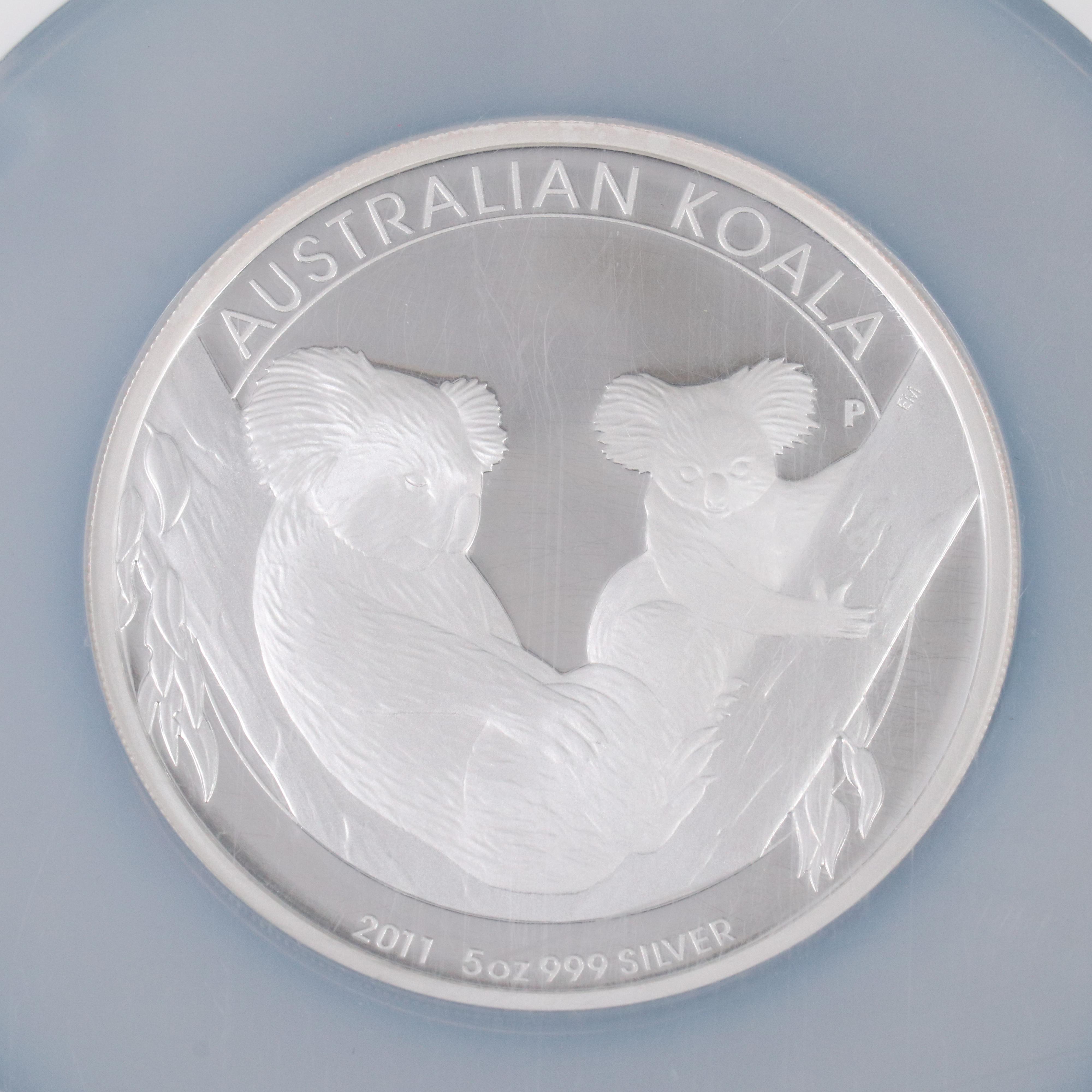 NGC PF 69 Ultra Cameo 2011-P Australia Five Ounce Coin