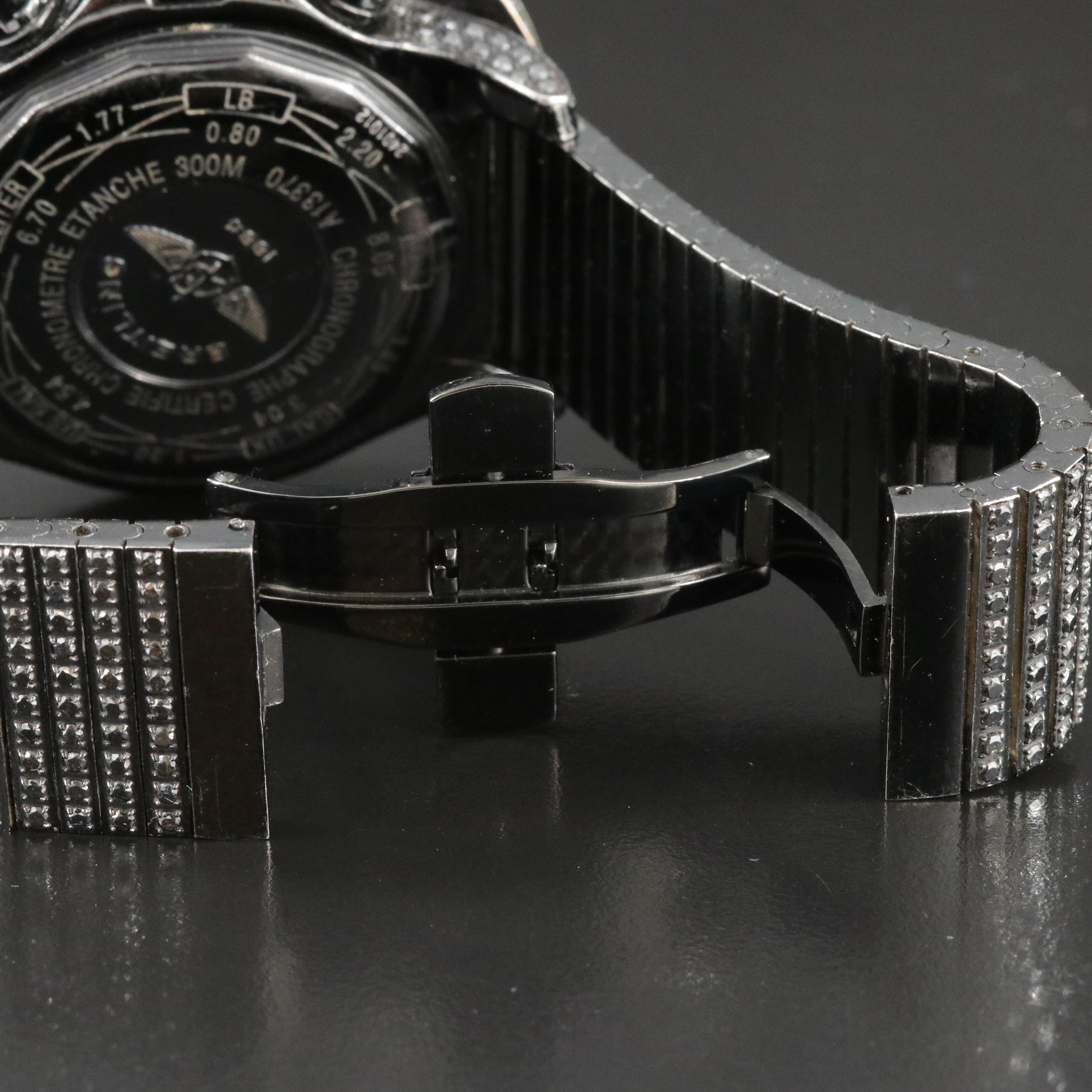 Breitling Super Avenger Custom 43.37 CTW Fancy Black Diamond PVD Watch