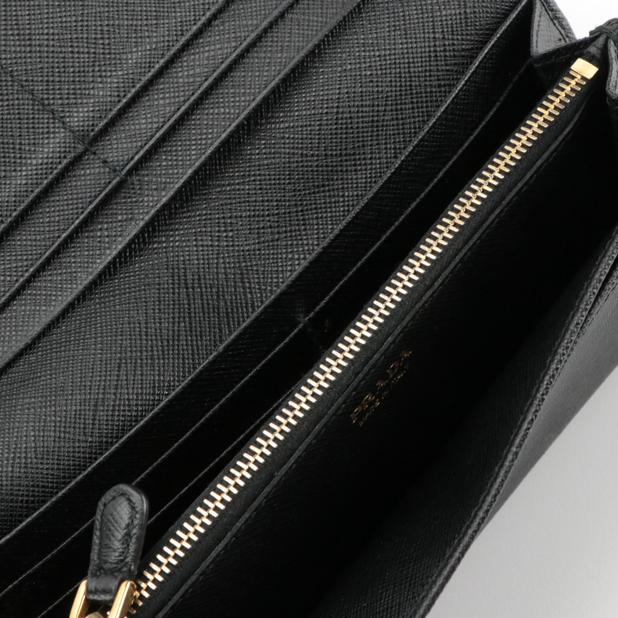 Prada 1MH132 Bow Wallet in Saffiano Leather with ID Case and Box