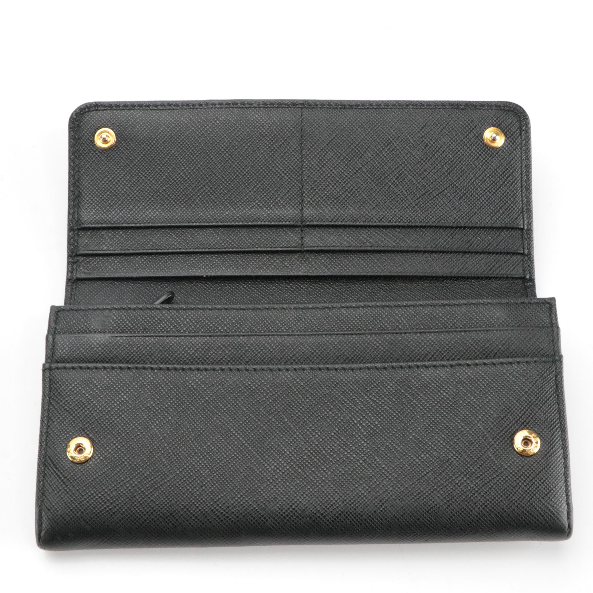 Prada 1MH132 Bow Wallet in Saffiano Leather with ID Case and Box