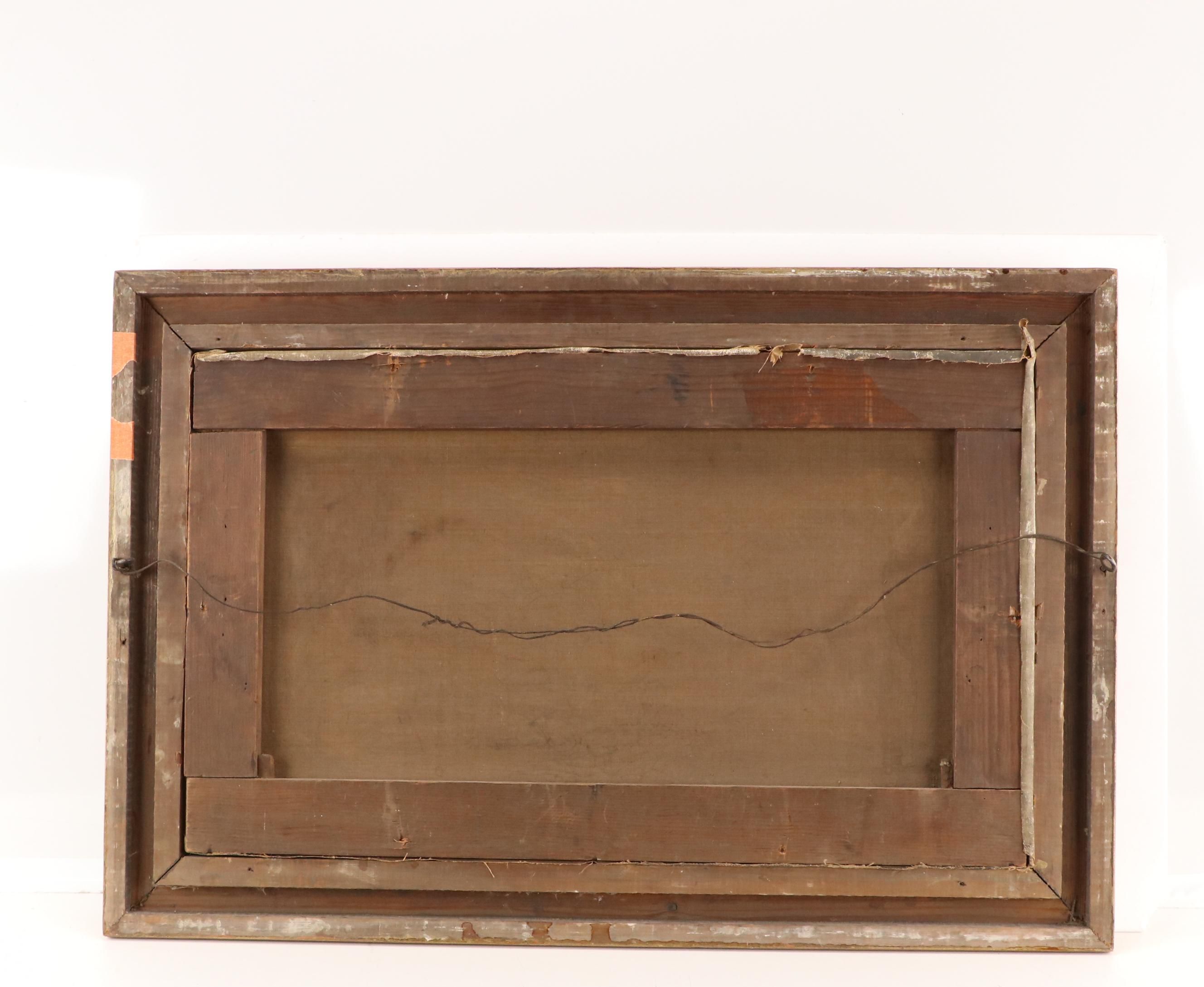 H. F. Baker Oil Painting of Ships in Beach Scene, 1872