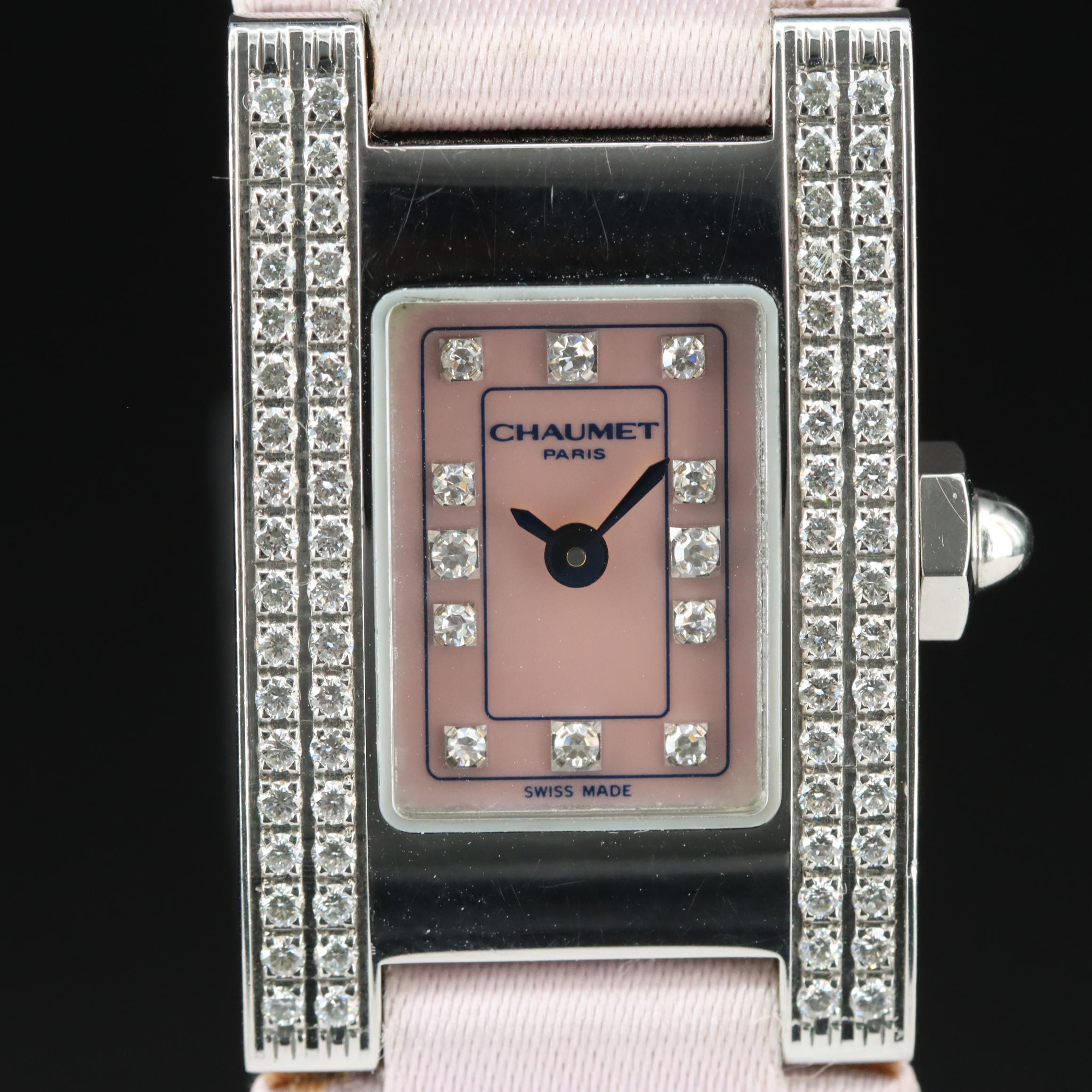 Chaumet Paris Diamond Set and Mother-of-Pearl Dial Watch