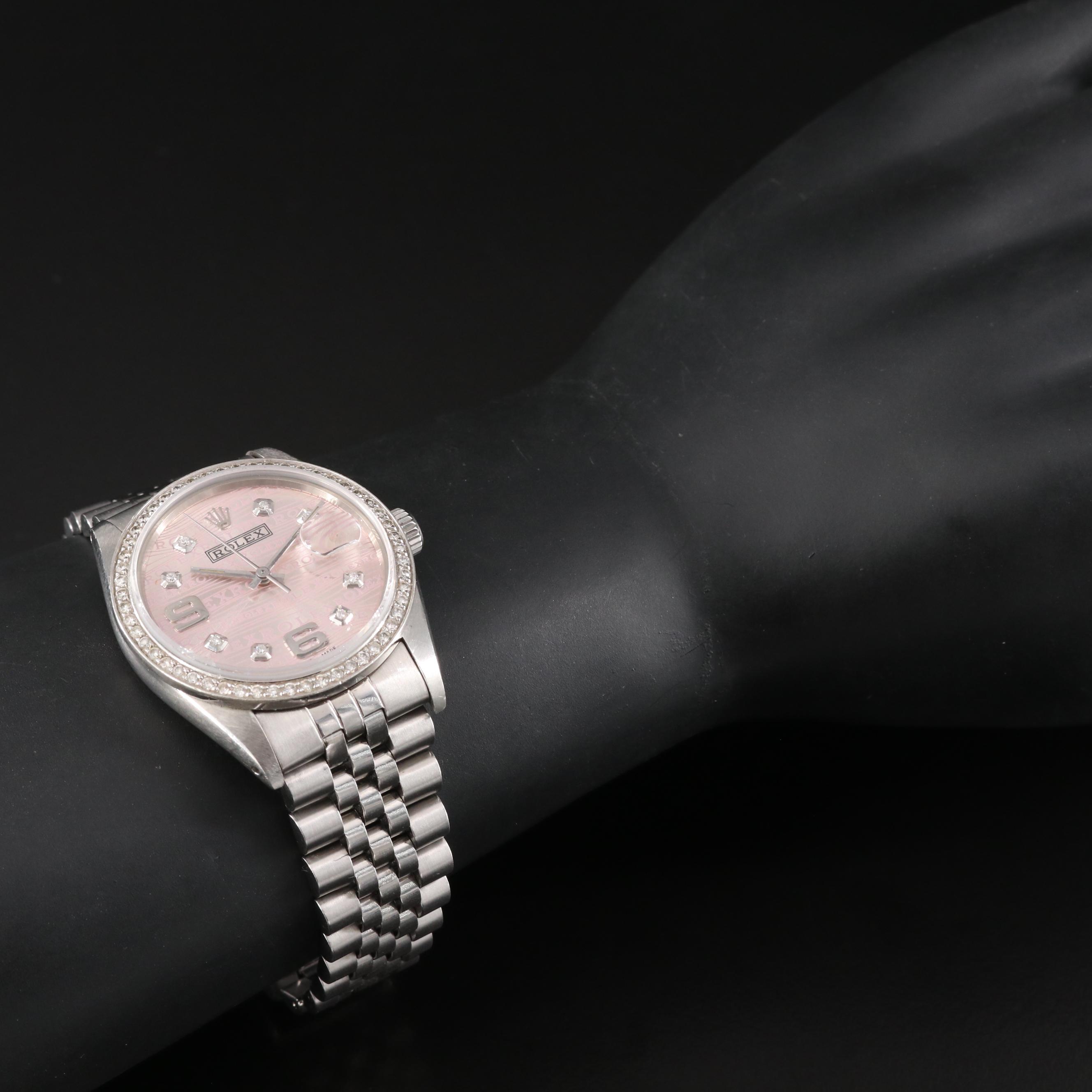 1979 Rolex Custom 1.03 CTW Diamond Stainless Steel Datejust Watch