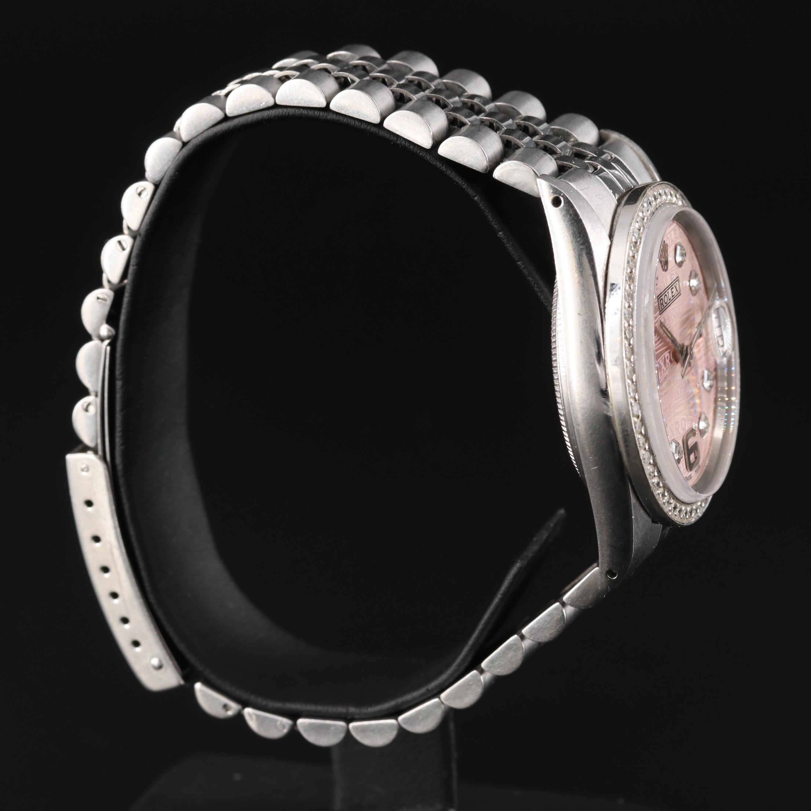 1979 Rolex Custom 1.03 CTW Diamond Stainless Steel Datejust Watch