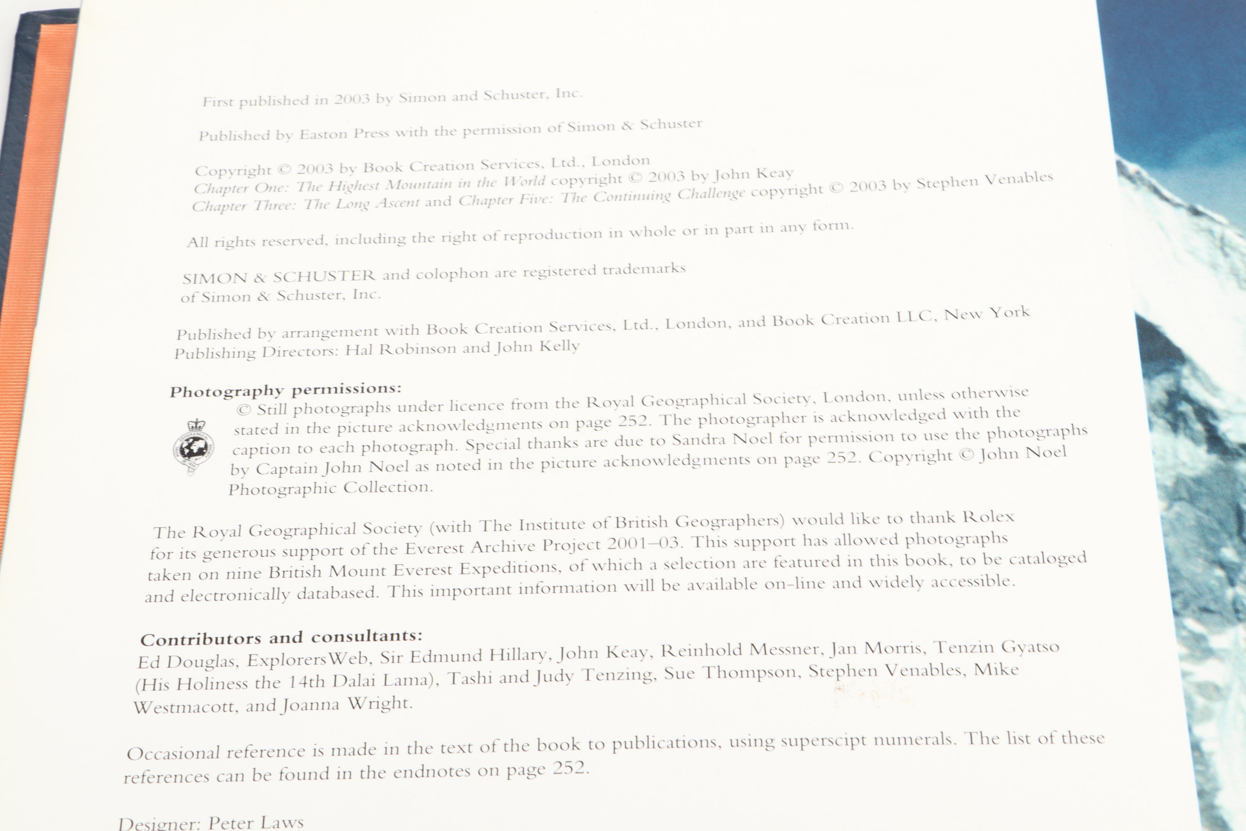 "Everest: Summit of Achievement" by Stephen Venables and More Exploration Books