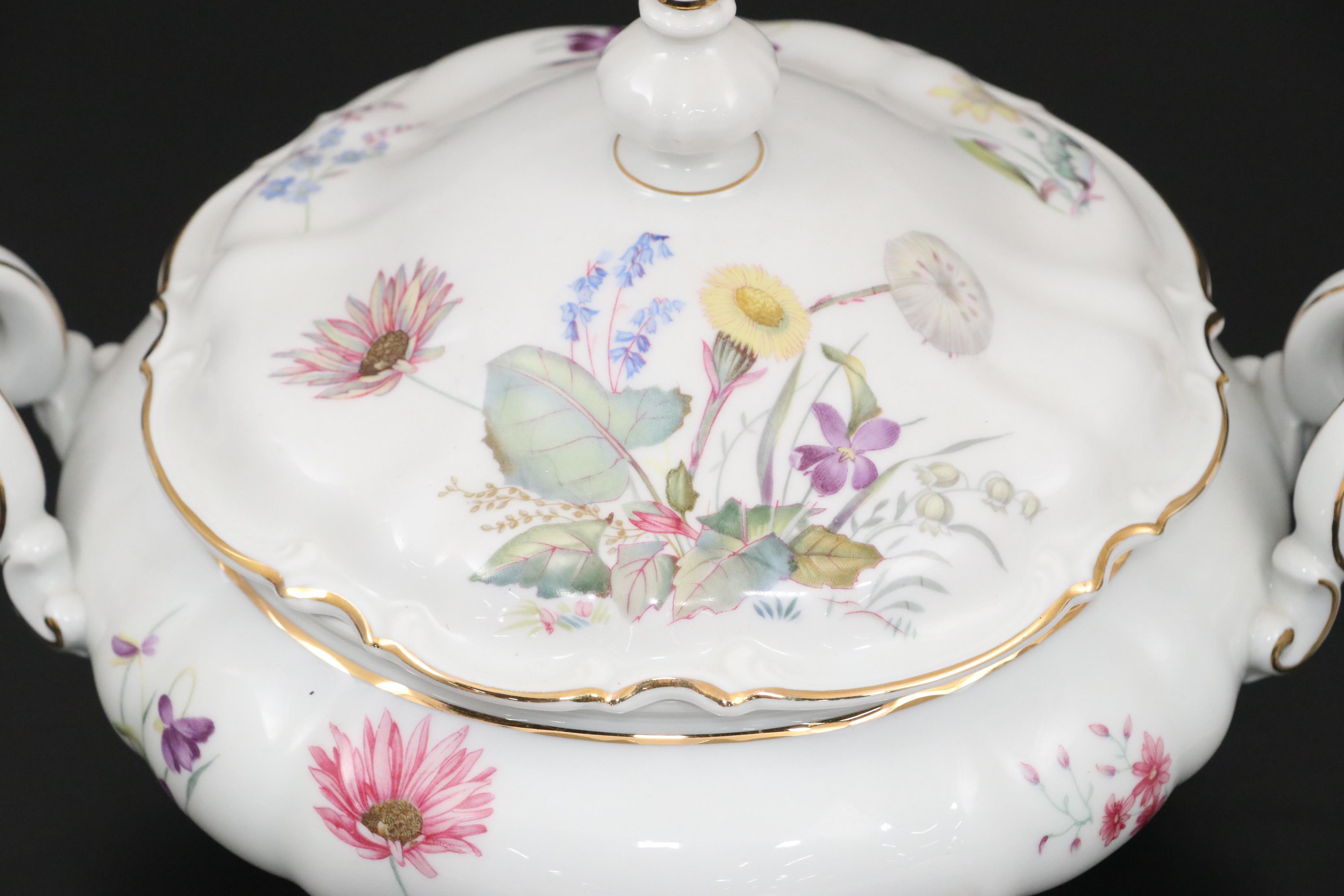 Philippe Deshoulieres "Winterthur" Porcelain Covered Casserole with Serveware