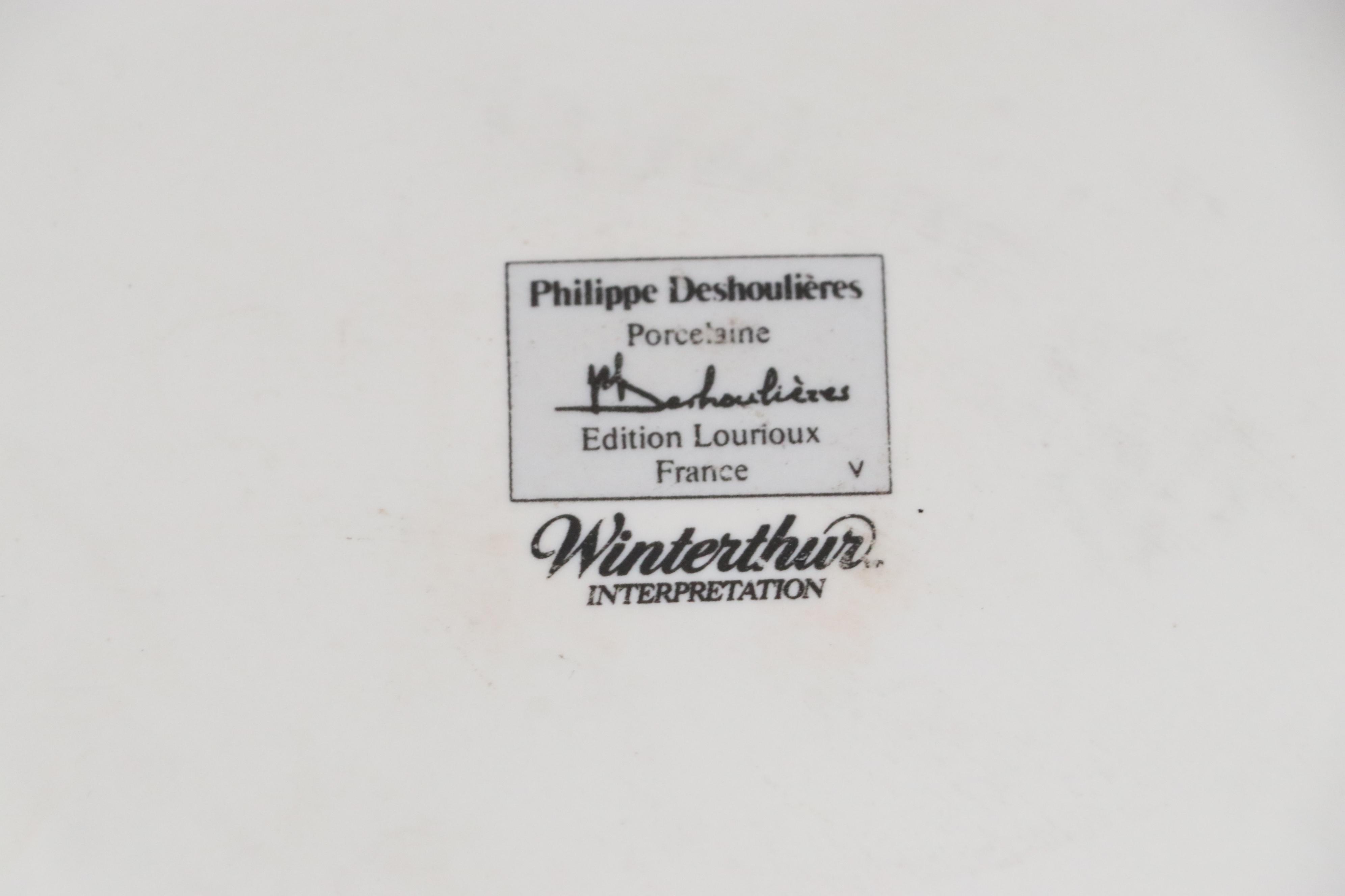 Philippe Deshoulieres "Winterthur" Porcelain Covered Casserole with Serveware