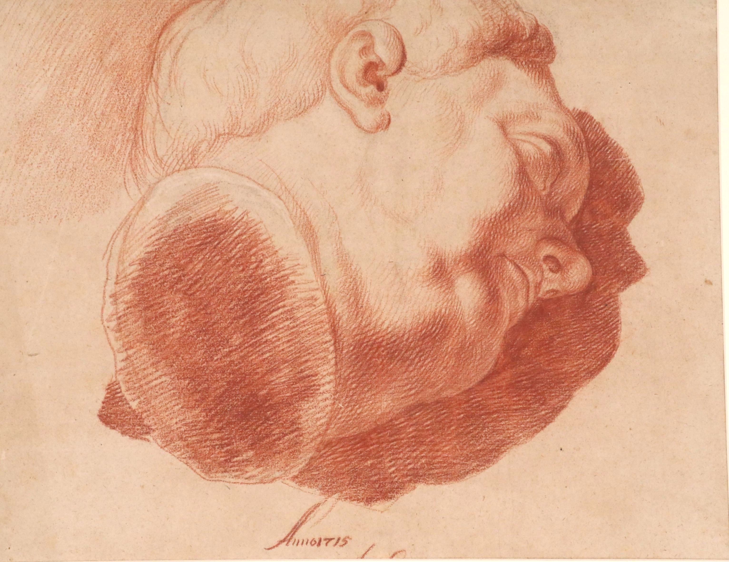 Johann Daniel Herz the Elder Red Chalk Drawing, 1715