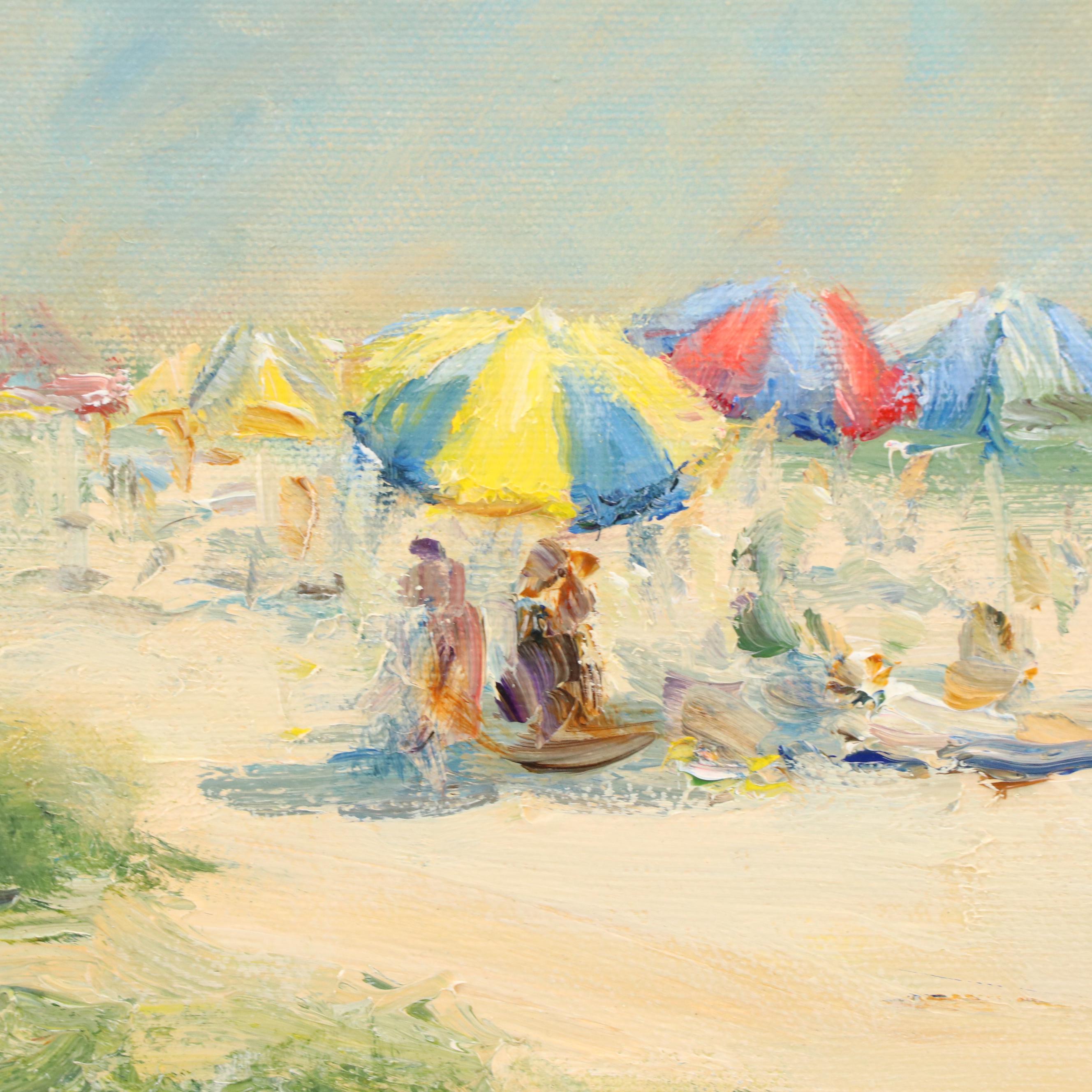 Mark Daly Impressionistic Oil Painting "Sunny Day at the Beach, Sanibel," 2012