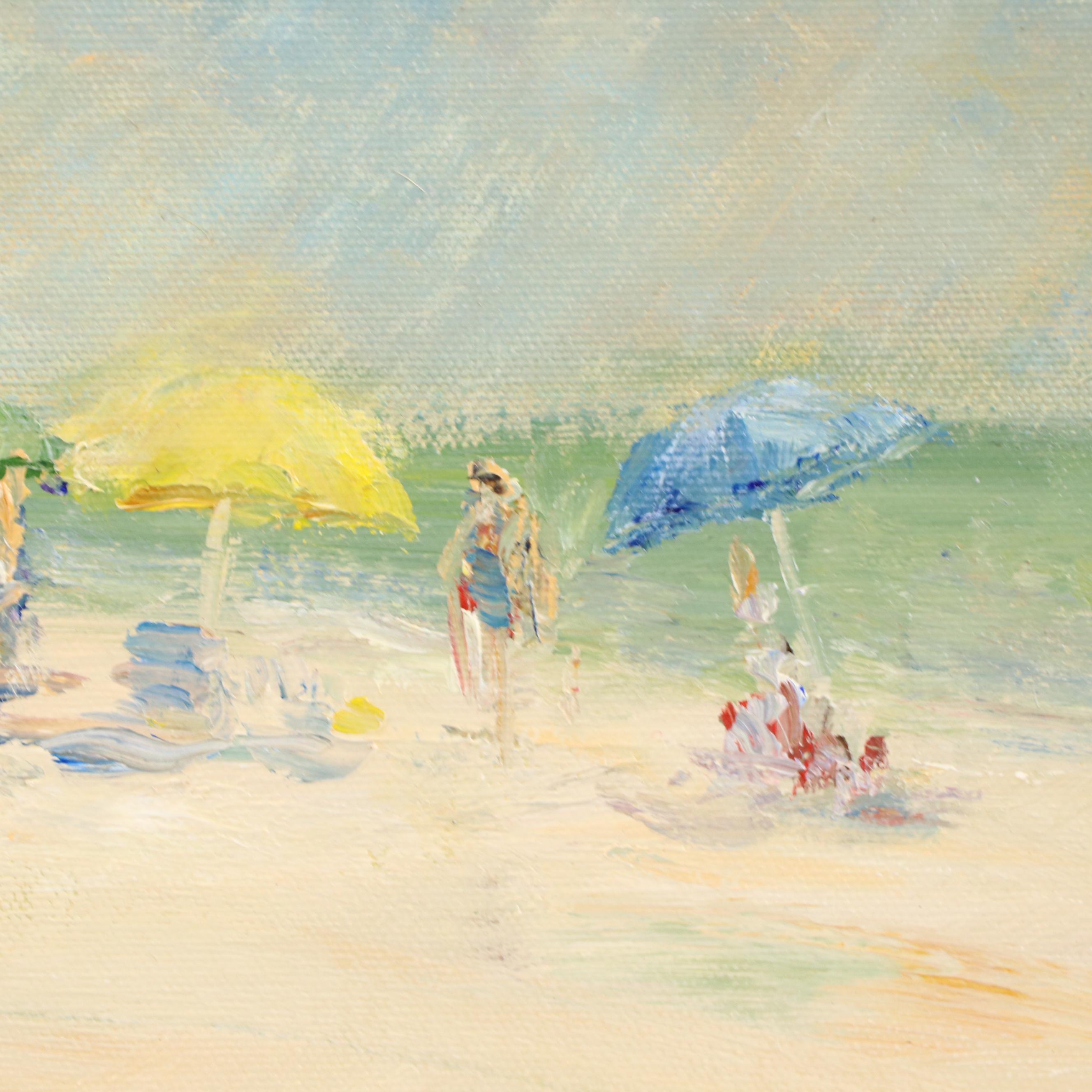 Mark Daly Impressionistic Oil Painting "Sunny Day at the Beach, Sanibel," 2012